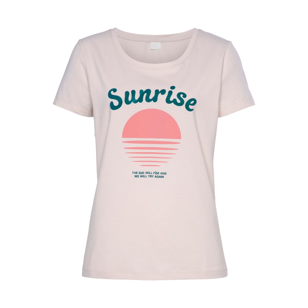Vivance Kurzarmshirt, T-Shirt mit schönem Frontprint, Loungewear