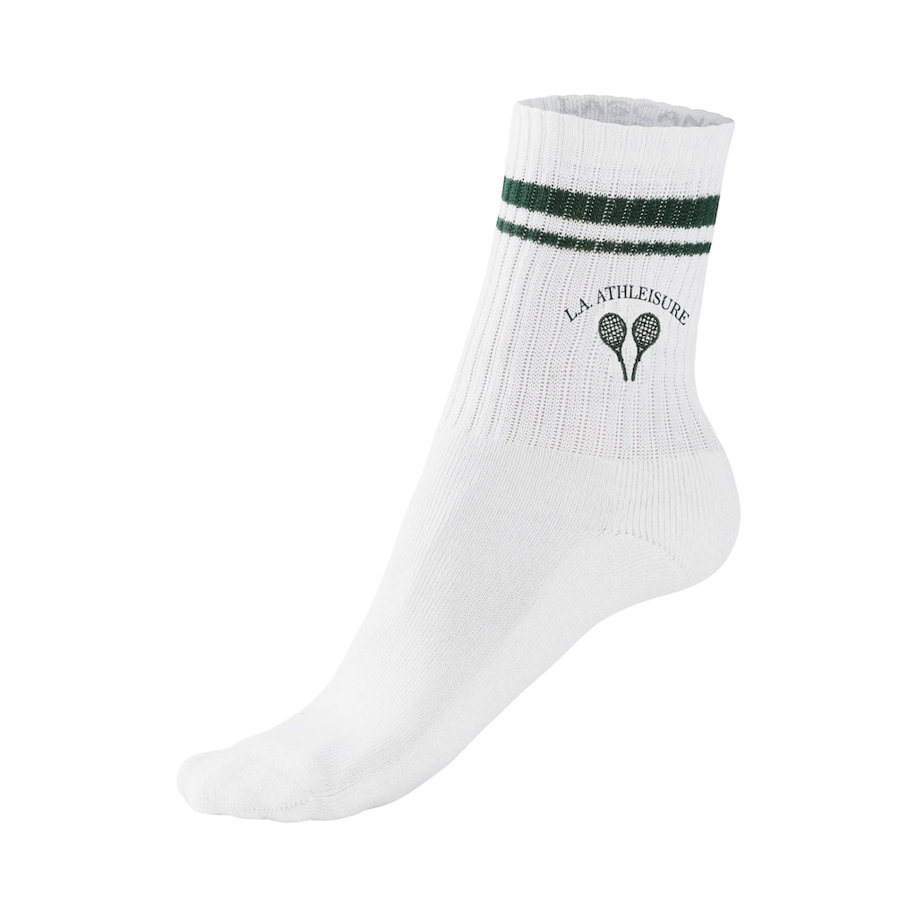 LASCANA ACTIVE Tennissocken, (Packung, 3 Paar), mit kleiner Stickerei