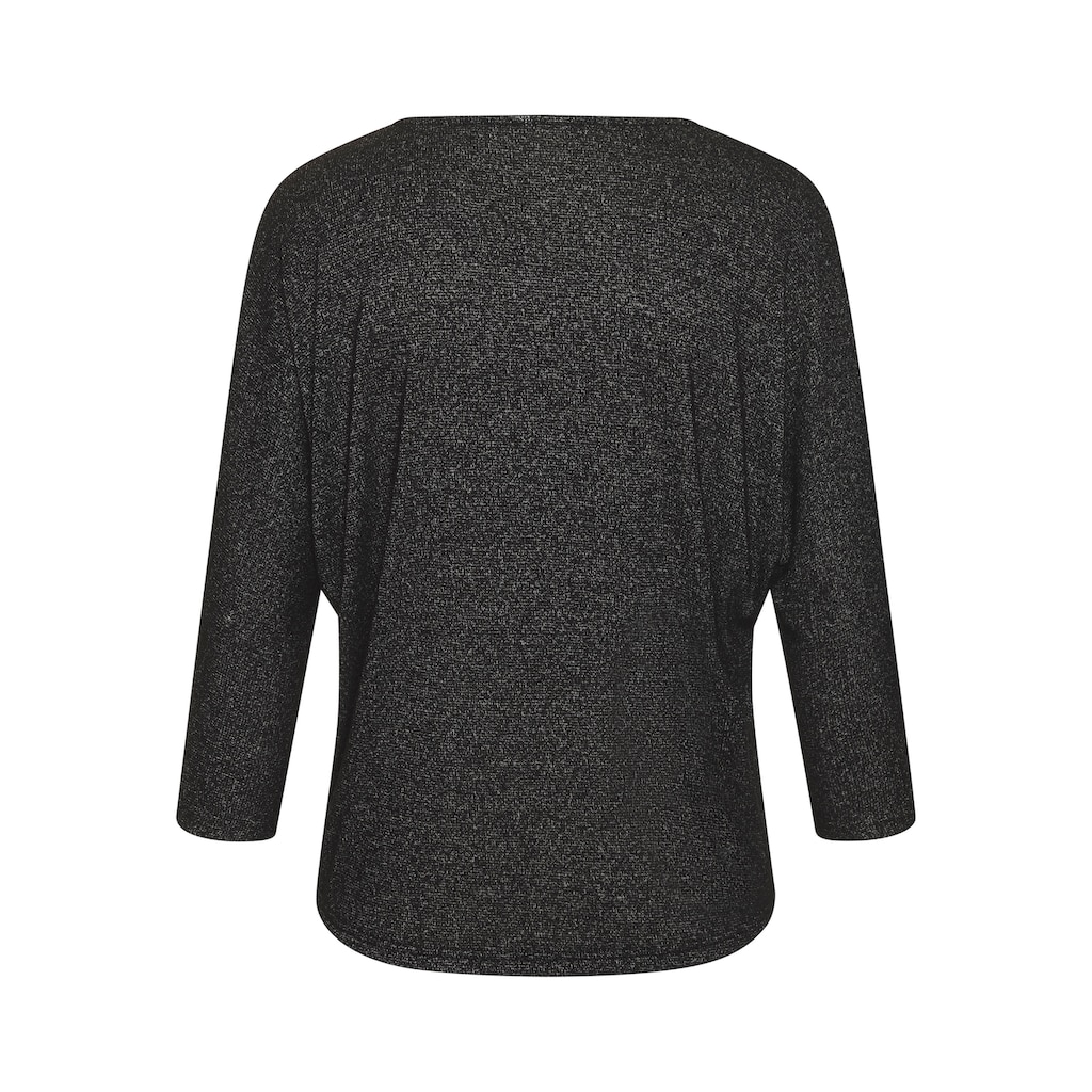 LASCANA 3/4-Arm-Shirt »mit funkelndem Strassknopf«, aus strukturierter Viskose-Qualität