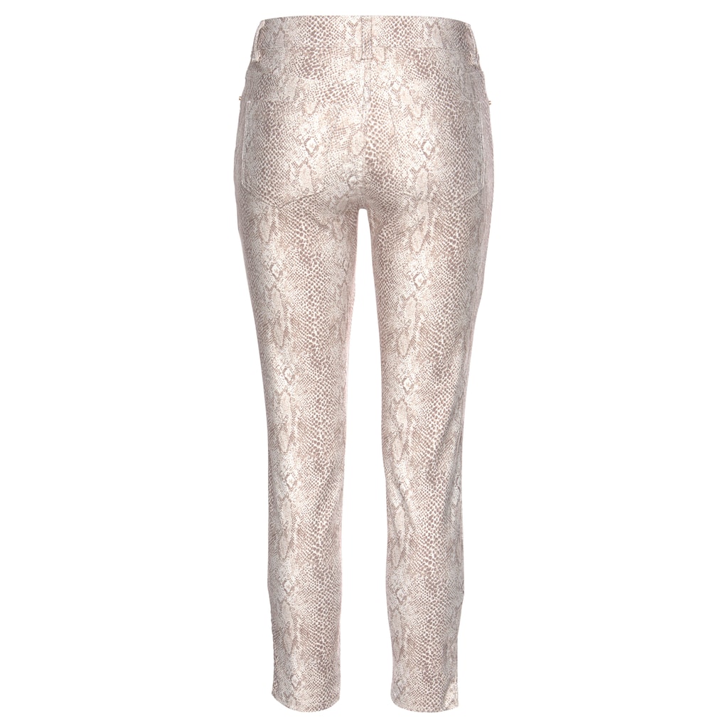 LASCANA 7/8-Jeggings, mit Animalprint, Stretch-Denim, Slim-Fit-Form, Damenhose