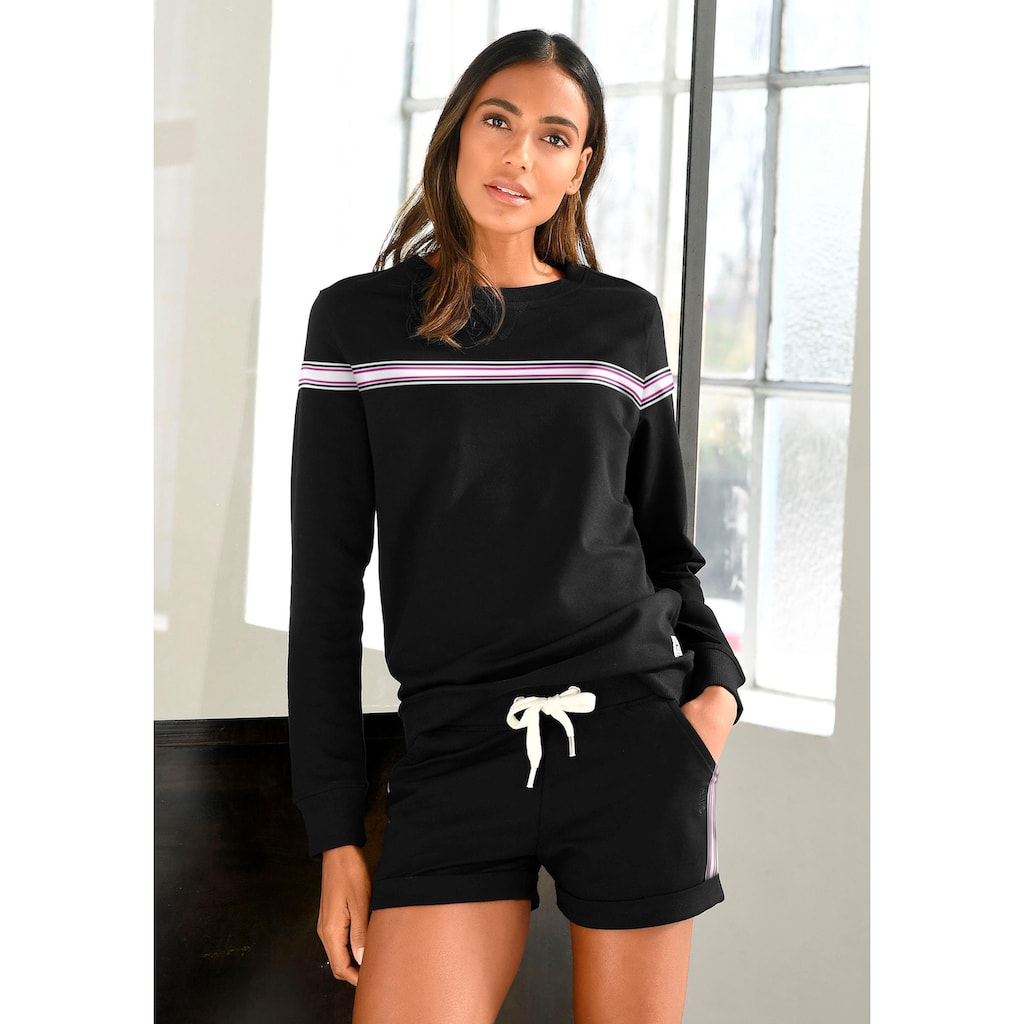 H.I.S Sweater, mit kontrastfarbigem Tape, Loungeanzug