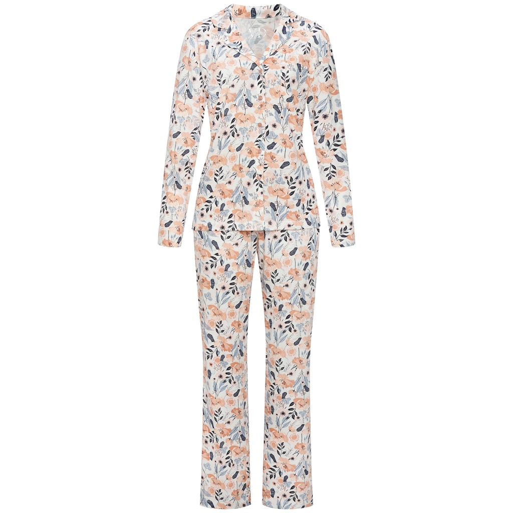 Vivance Dreams Pyjama, (2 tlg.), mit durchgehender Knopfleiste