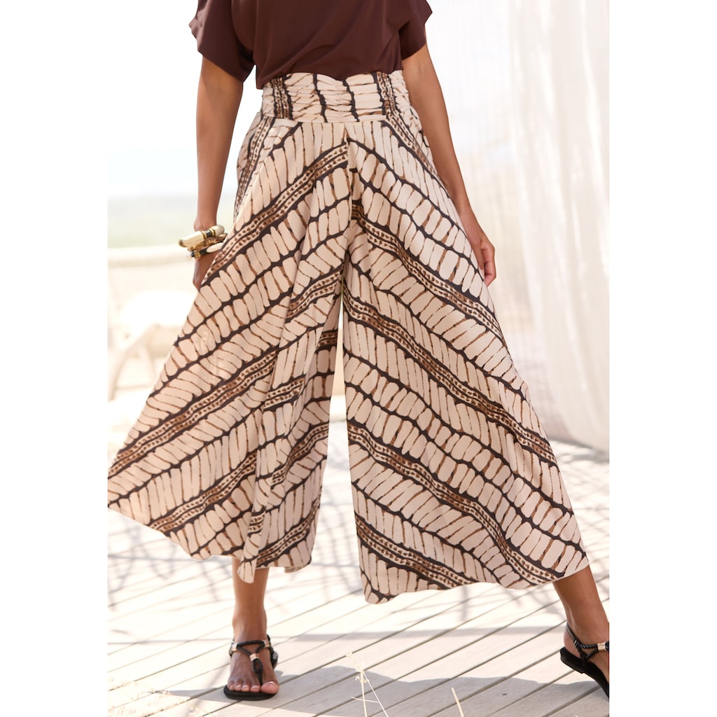 LASCANA Hosenrock, mit Alloverdruck, Culotte, extraweites Bein