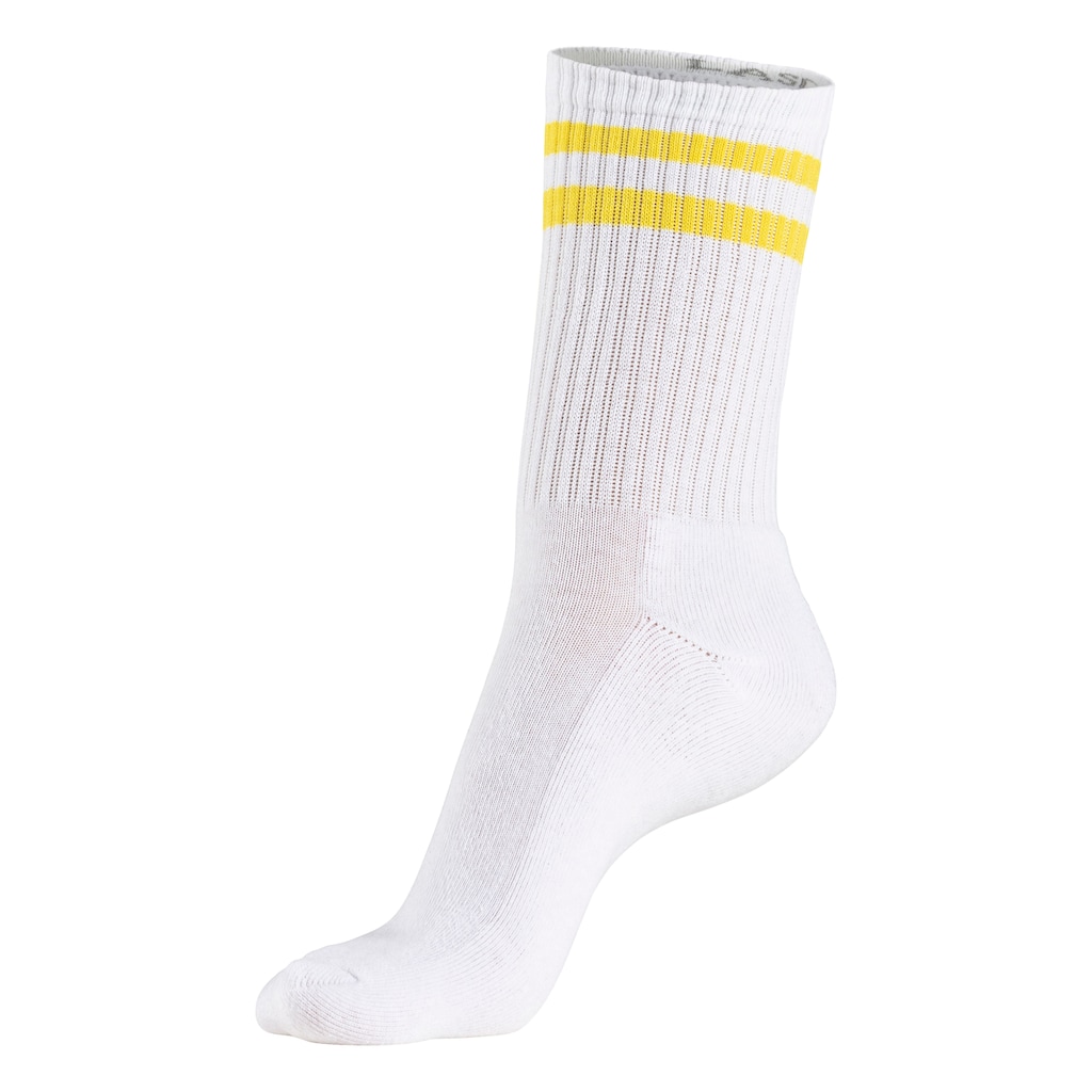 LASCANA Tennissocken, (Packung, 3 Paar), mit farbigen Ringeln am Bündchen