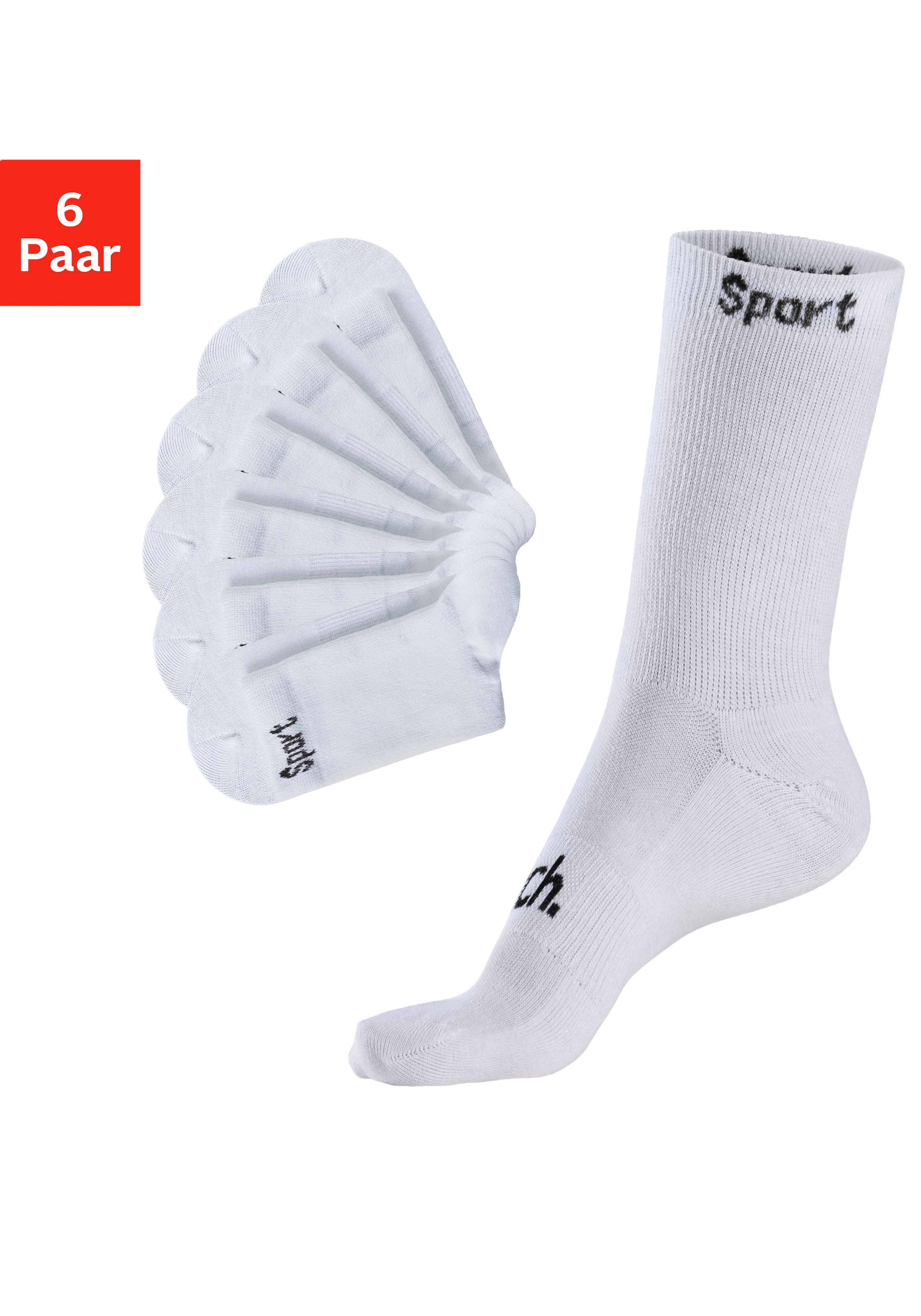 Bench. Sportsocken Packung, 6 Stk. tlg. mit antibakterieller Feuchtigkeitsregulierung