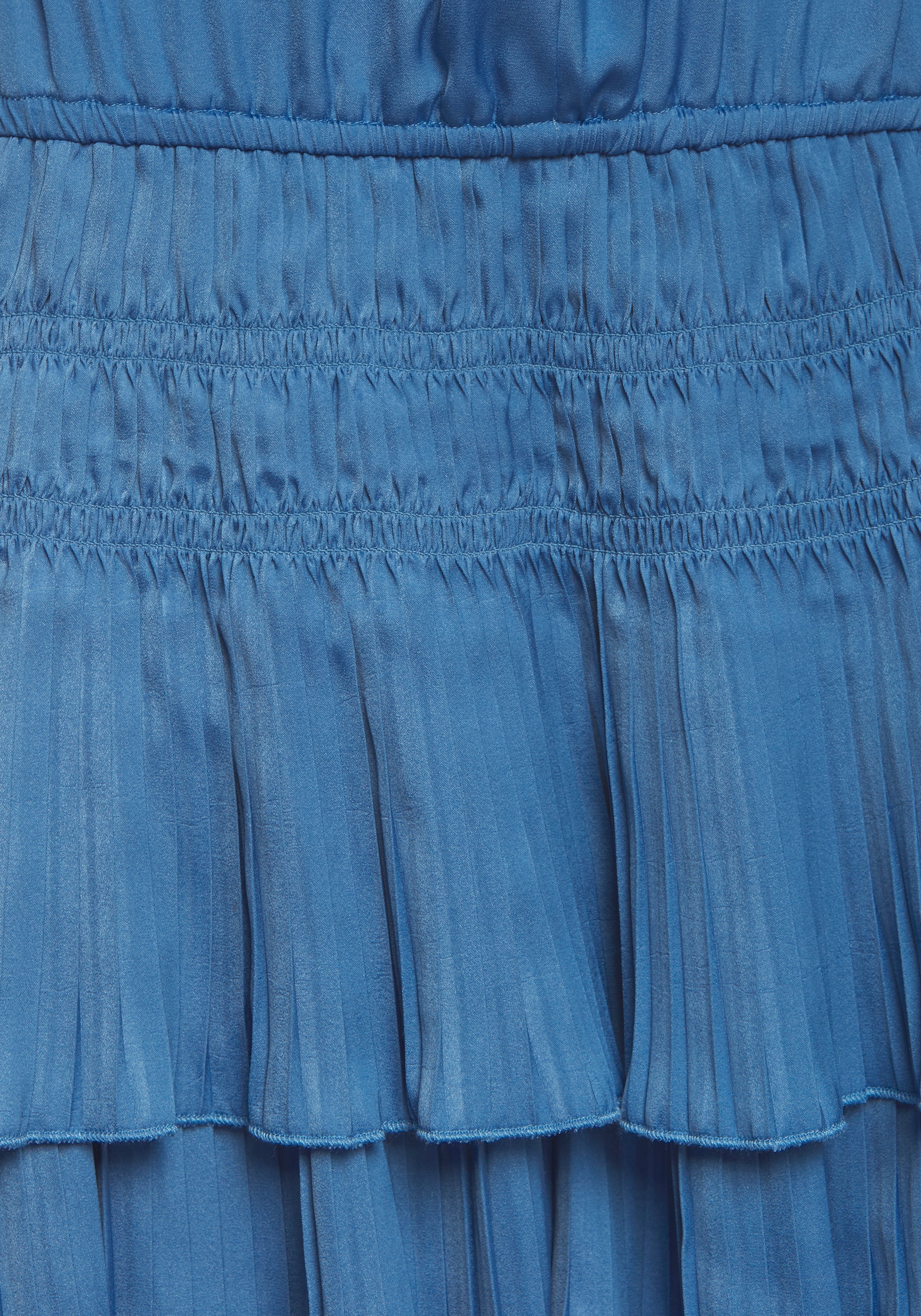 Vivance Sommerkleid »aus weich fliessender Satinqualität mit Rüschendetails« Ohne Taschen luftiges Partykleid, kurzes Satinkleid, Minikleid mit Volants,Festival