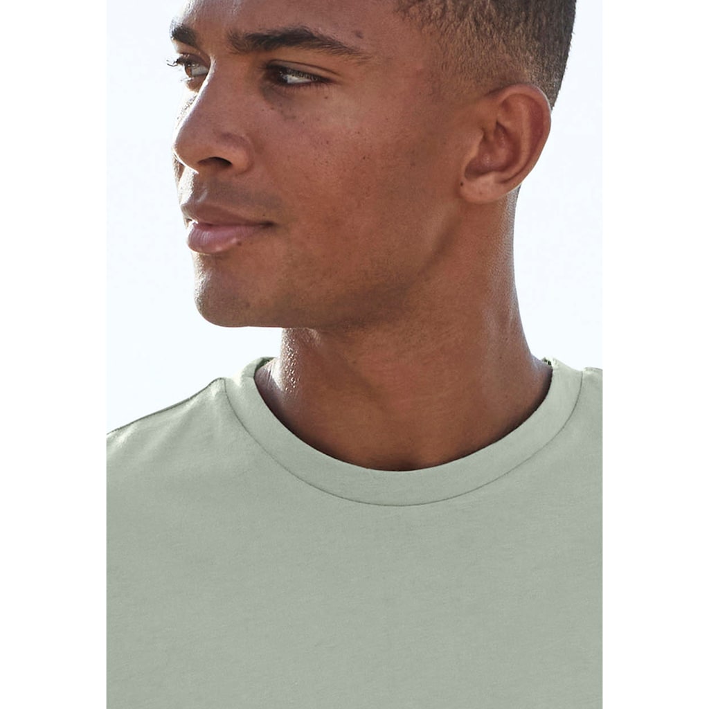Beachtime T-Shirt, (Packung, 2 tlg.), Freizeitshirt mit Rundhals und Frontprint aus reiner Baumwolle