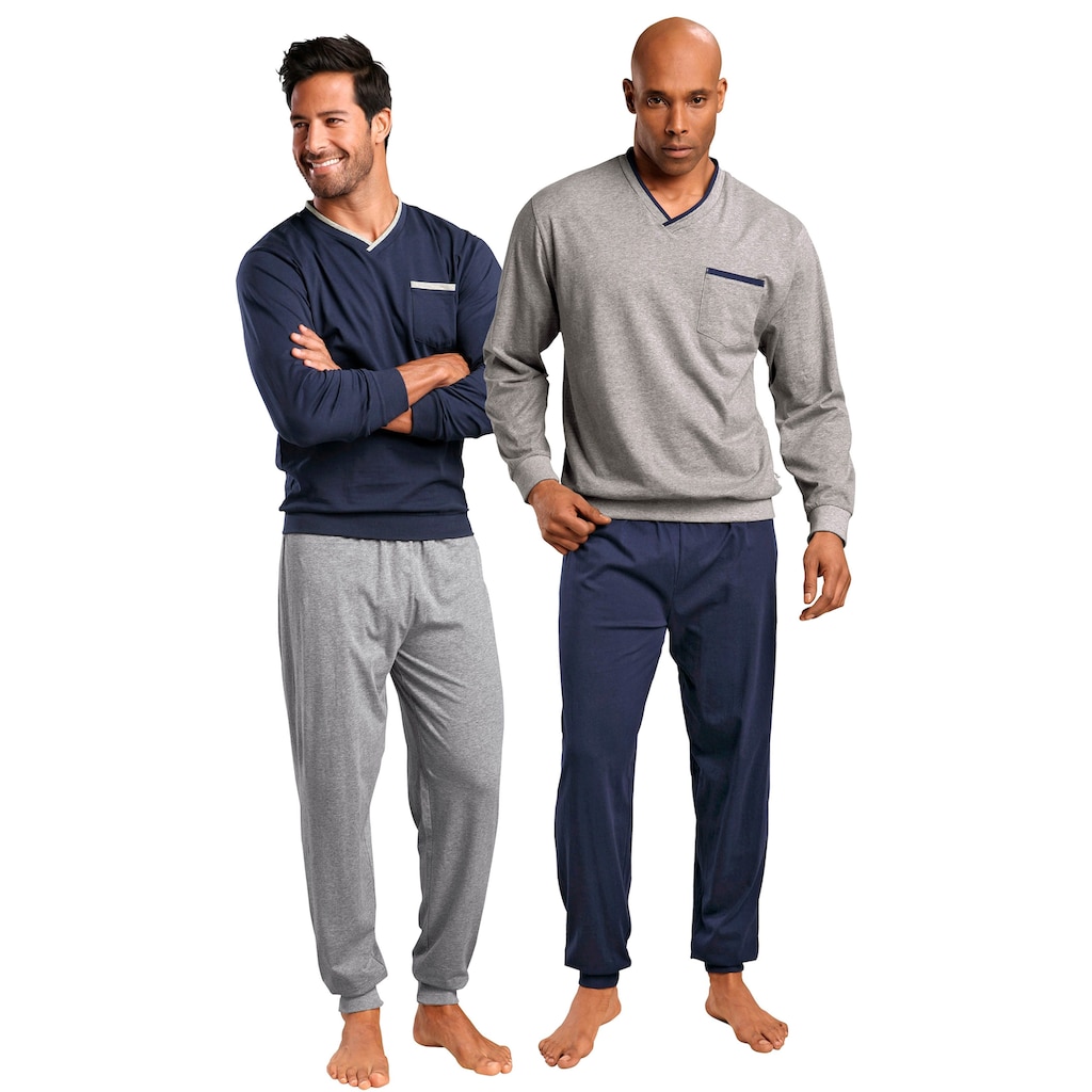 le jogger® Pyjama, (Packung, 4 tlg., 2 Stück), in langer Form