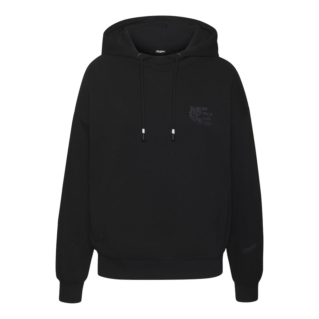 Buffalo Kapuzenpullover, mit Kontraststickerei und seitliche Taschen