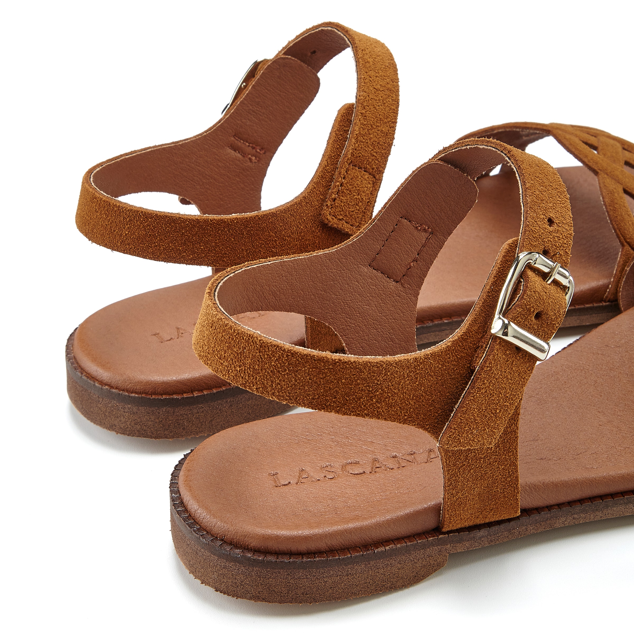LASCANA Sandale »Sommerschuh«, Sandalette, Sommerschuh aus Leder mit Cut-Outs und weicher Innensohle
