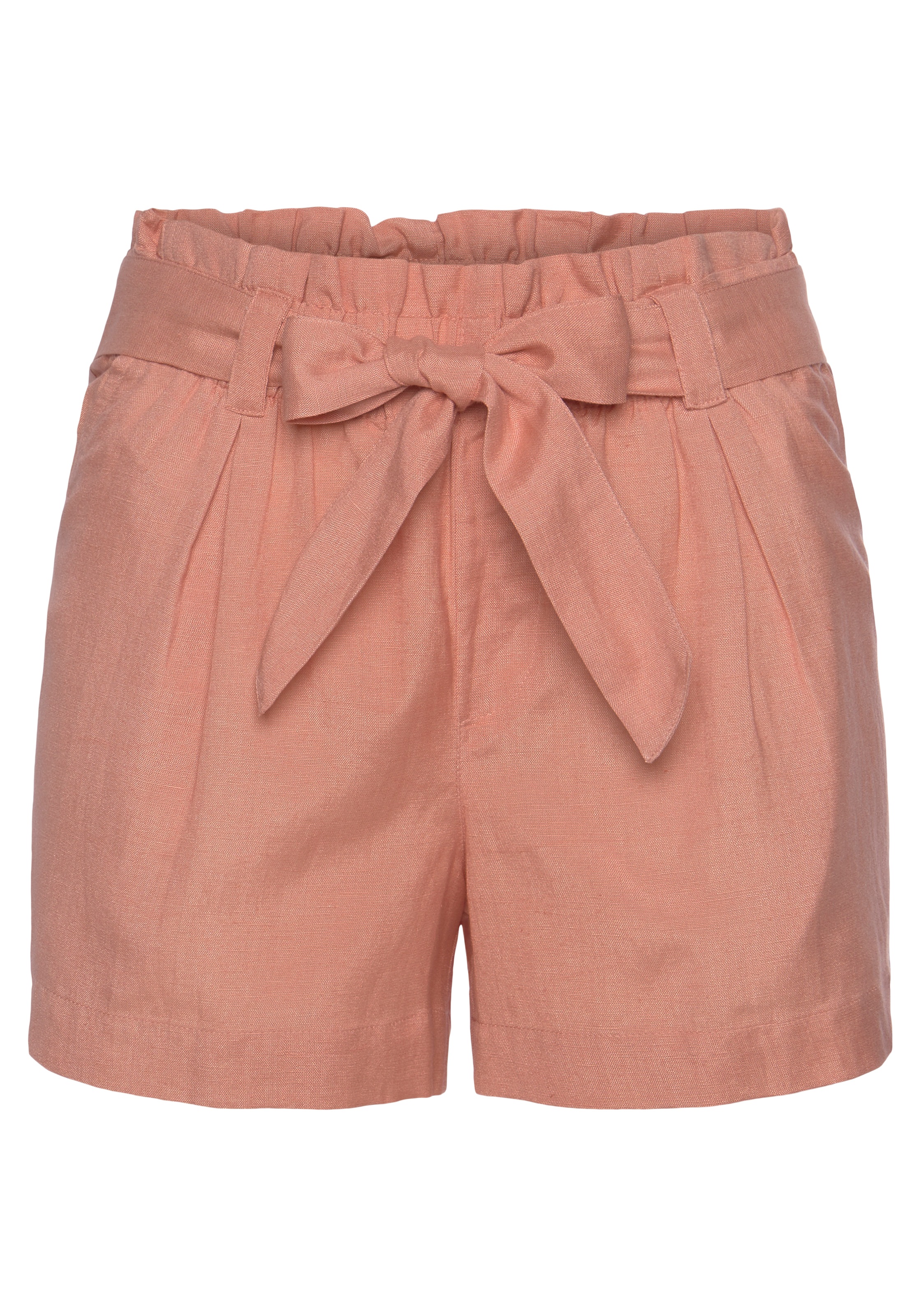 LASCANA Shorts "aus leichtem Leinen-Mix" im Paperbag-Stil, kurze Hose, Leinenhose, Sommerhose, Strandhose