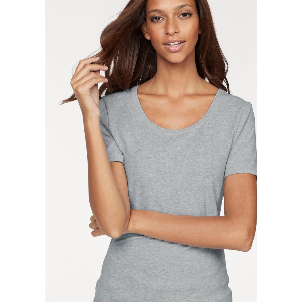 Vivance T-Shirt »aus elastischer Baumwoll-Qualität«, (2er-Pack)