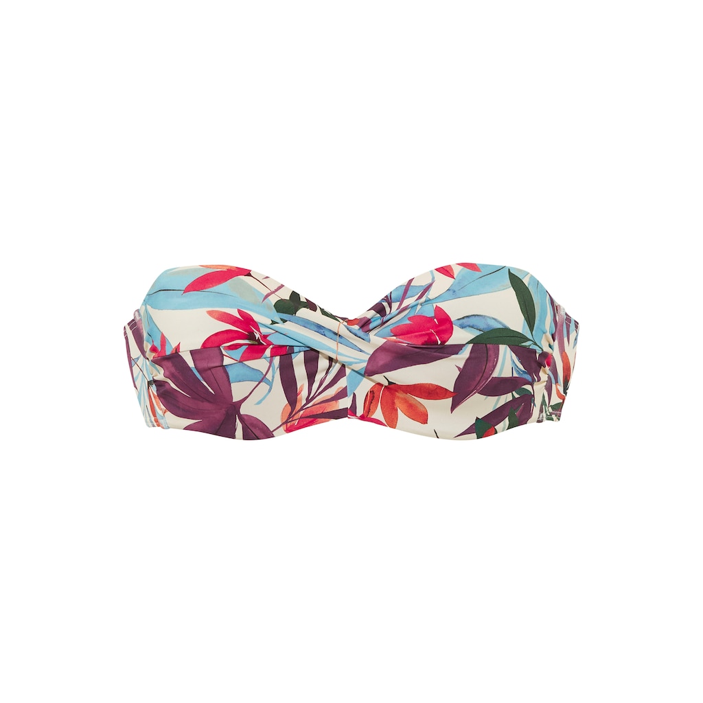 LASCANA Bügel-Bandeau-Bikini-Top »Imani«, mit sommerlichem Blätterprint