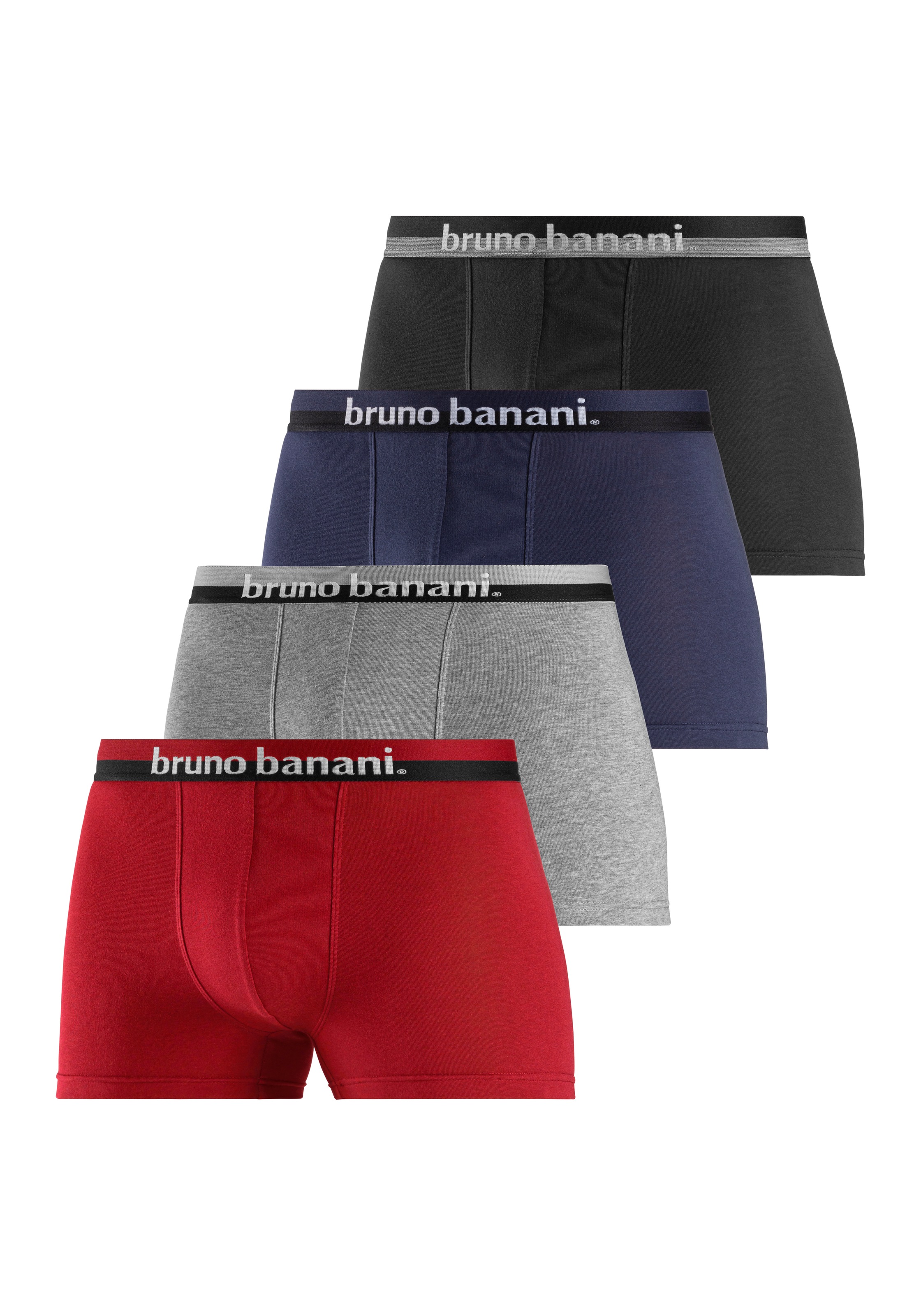 Bruno Banani Boxer »Boxershorts für Herren« Packung, 4 Stk. mit erhabenem Logo-Druck auf dem Bund