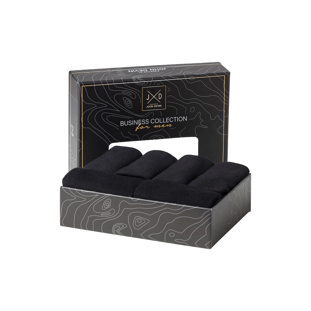 John Devin Businesssocken, (Packung, 6 Paar), lange Form, wertig in Box verpackt