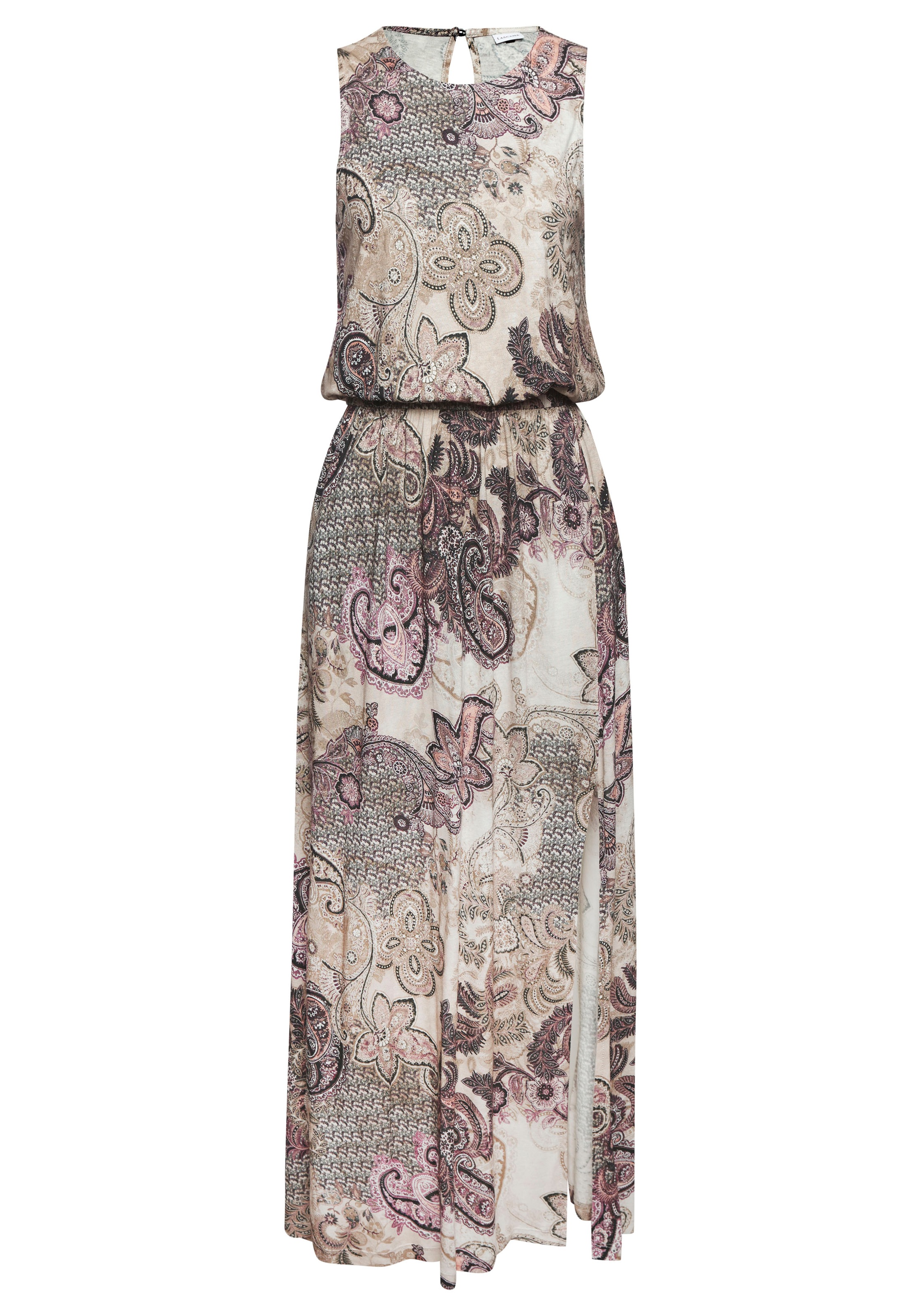 LASCANA Maxikleid Seitennahttaschen mit Paisleyprint und Schlitz, leichtes Sommerkleid, Strandkleid