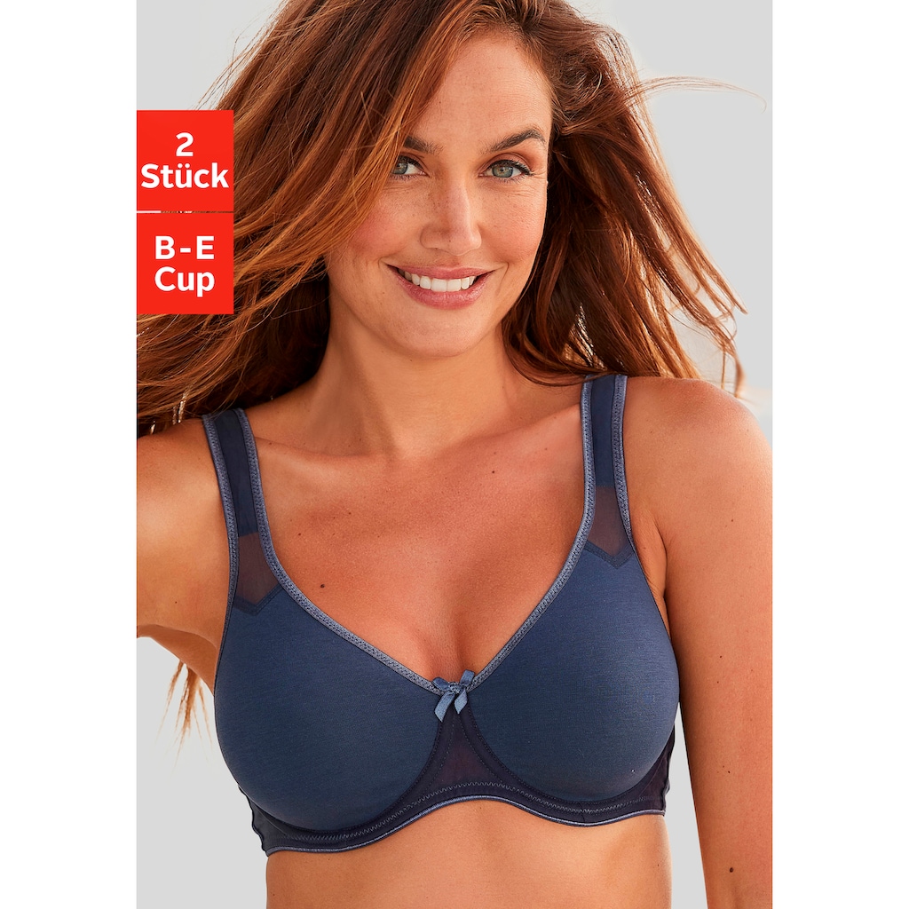 petite fleur T-Shirt-BH, mit Bügel und Netzeinsätzen, Basic Dessous