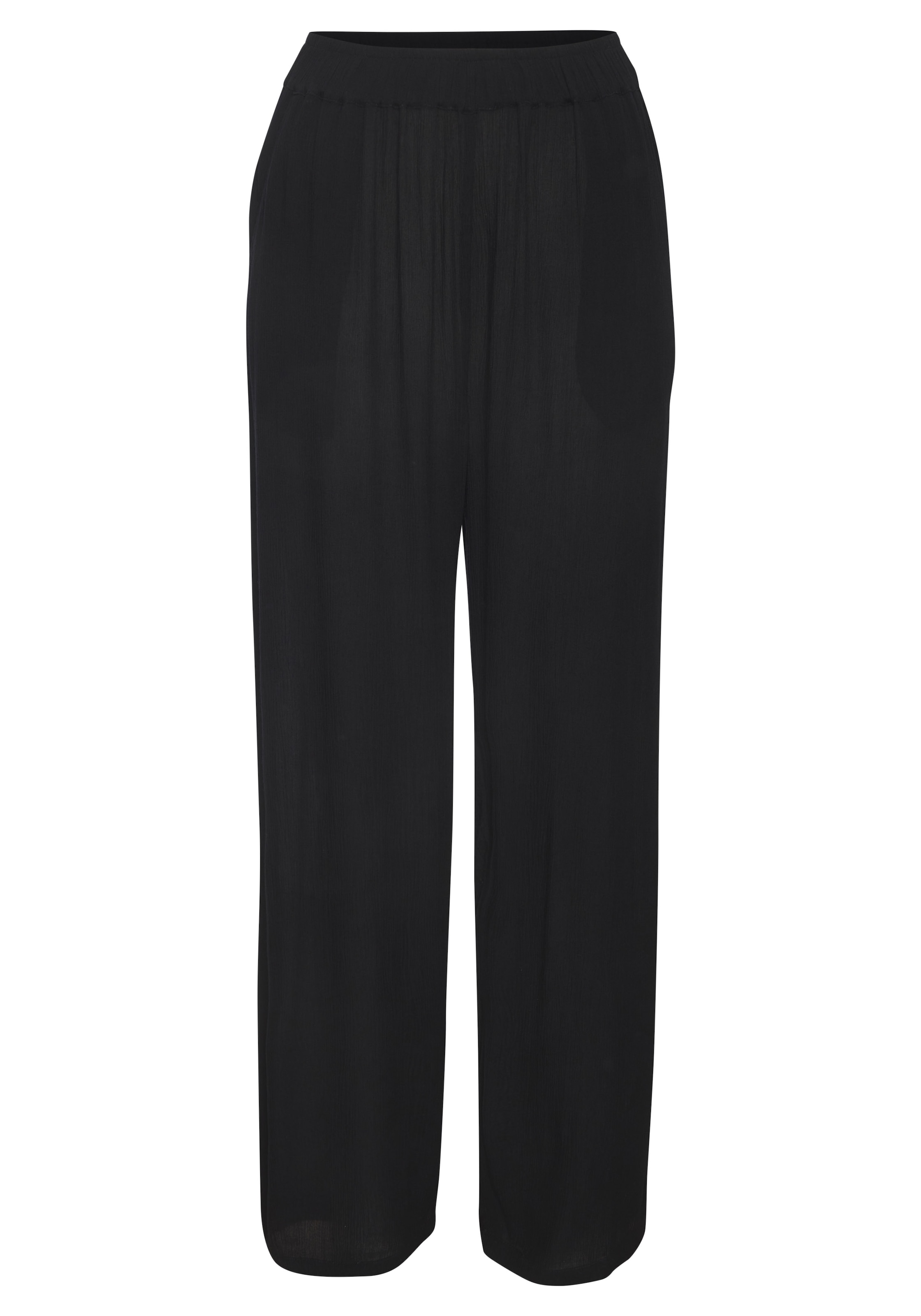 Buffalo Palazzohose »in lockerer Passform mit weitem Bein«  bequemer Viskose-Crepe, Sommerhose, Strandhose