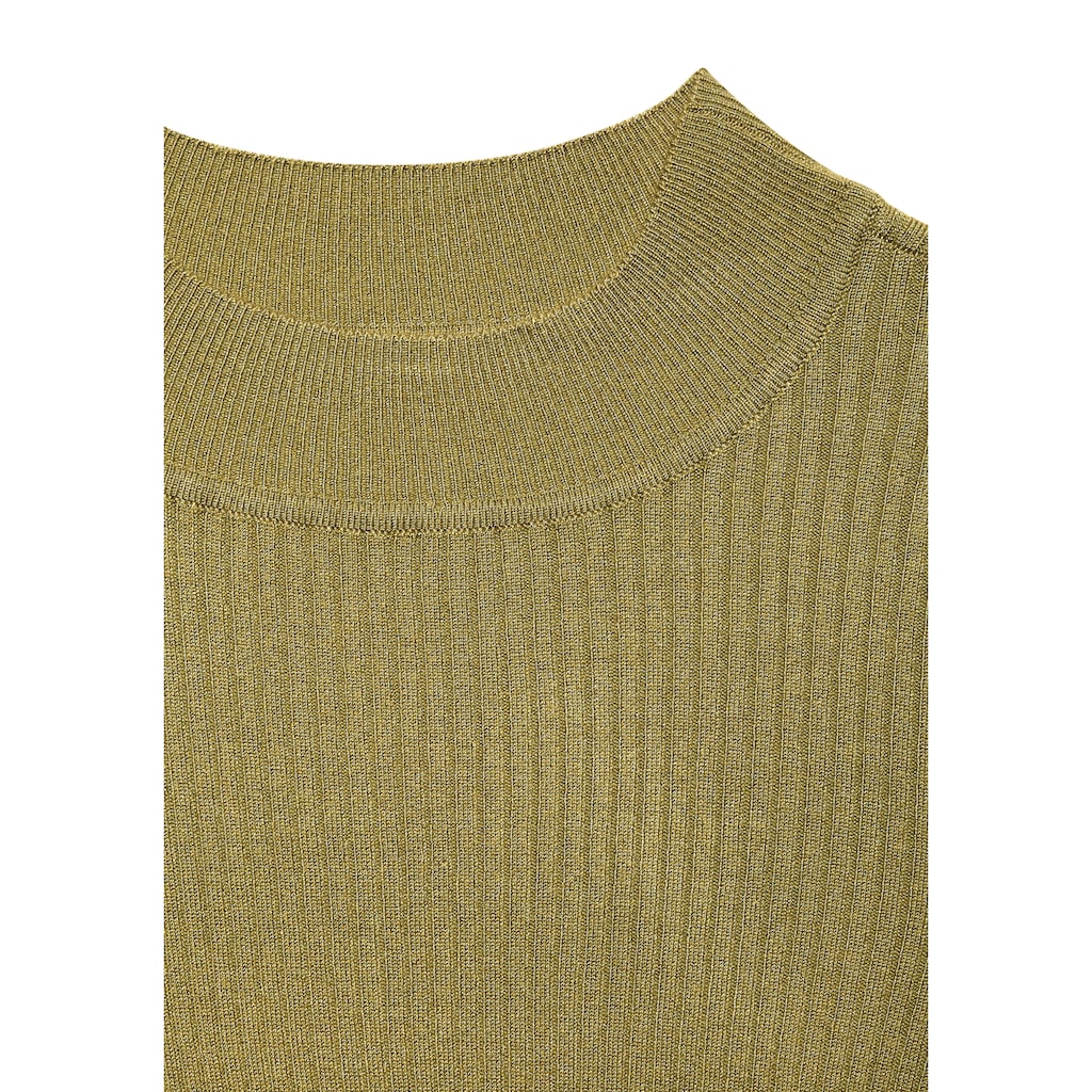 LASCANA Kurzarmpullover, mit Rippstruktur, figurbetonter Strickpullover, Basic