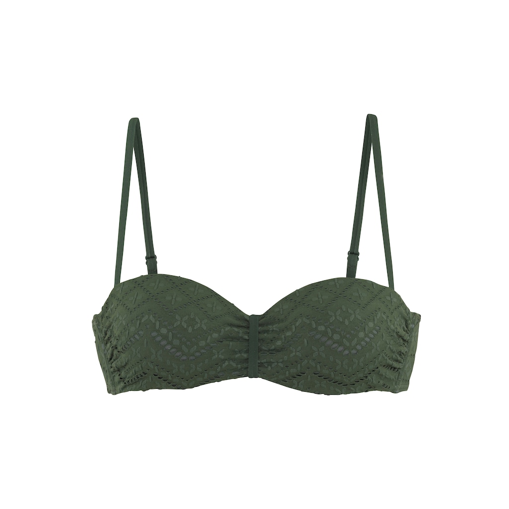 LASCANA Bügel-Bandeau-Bikini-Top »Omara«, mit Lochstickerei