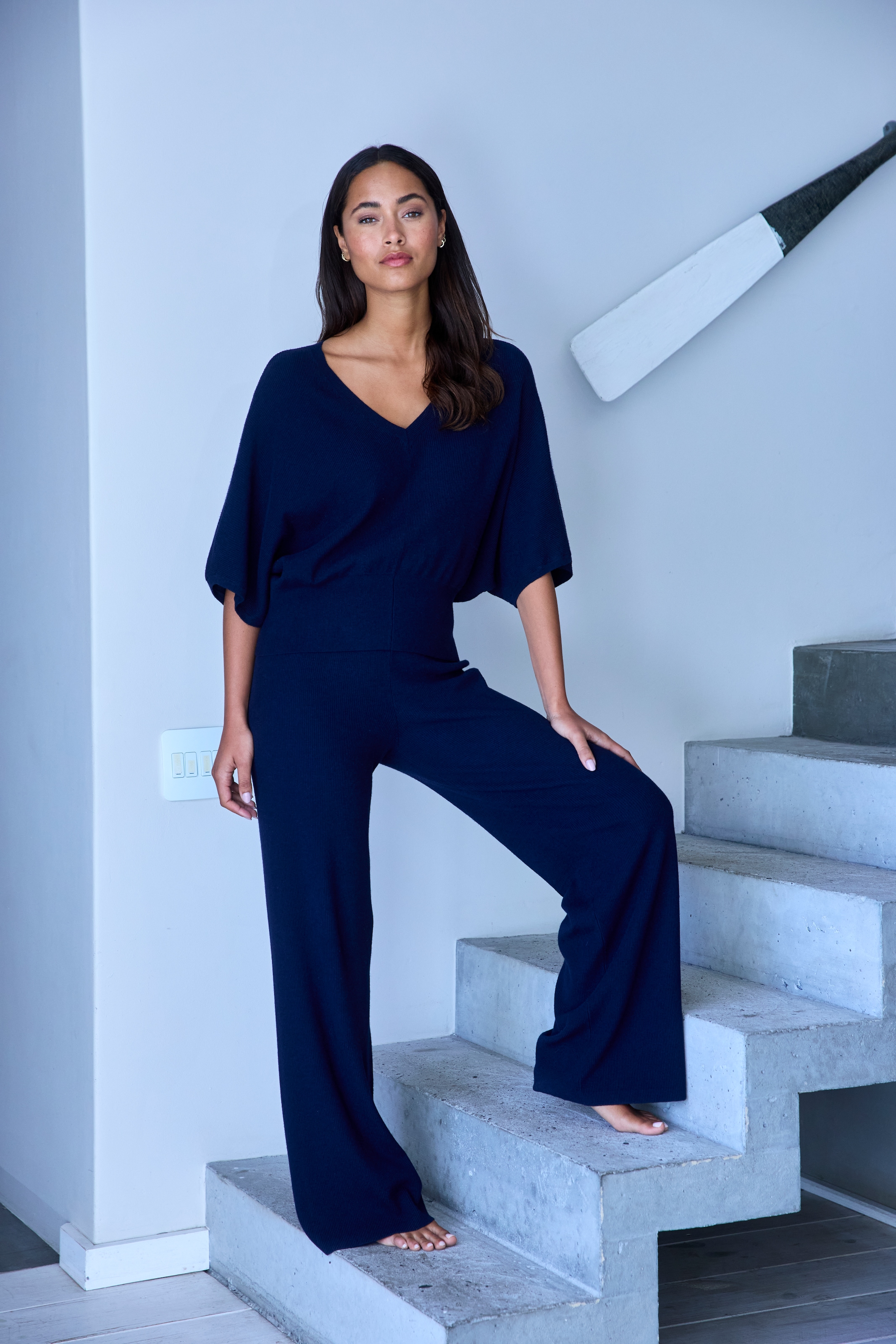 Copenhagen Studios Strickhose, aus hochwertigem Rippstrick, Loungewear