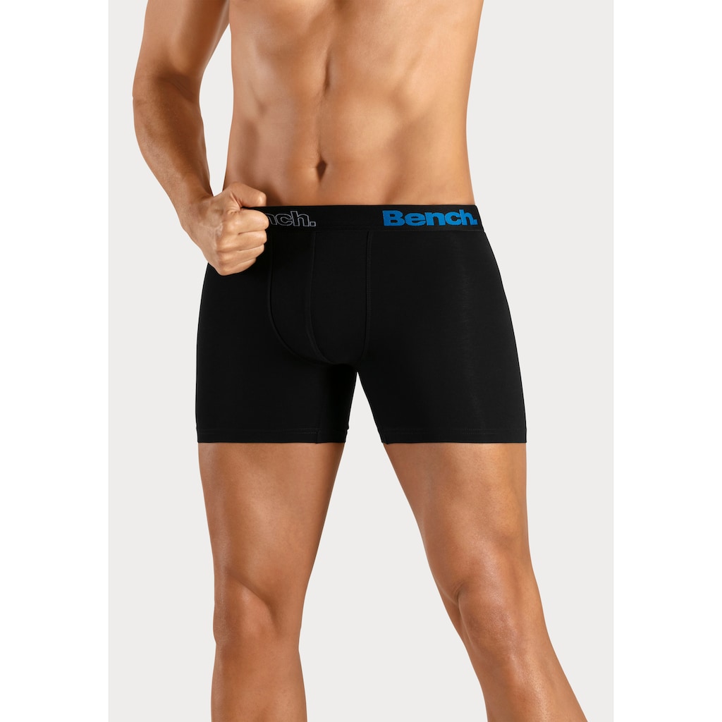 Bench. Langer Boxer »Boxershorts für Herren«, (Packung, 4 St.), Unterhosen mit Logoschriftzug im Bund