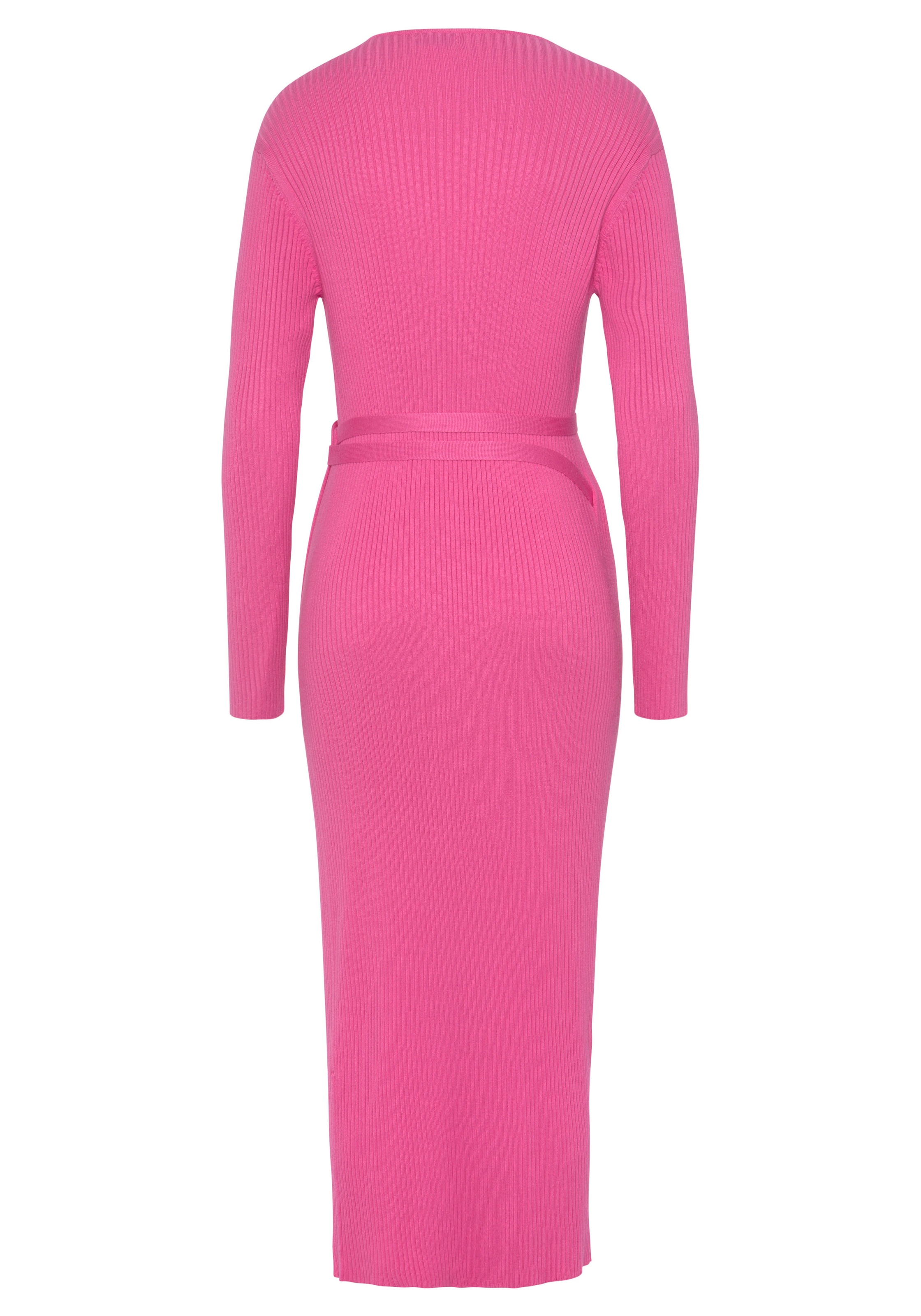 LASCANA Strickkleid, Loungekleid zum wickeln mit Taillengürtel, Loungewear