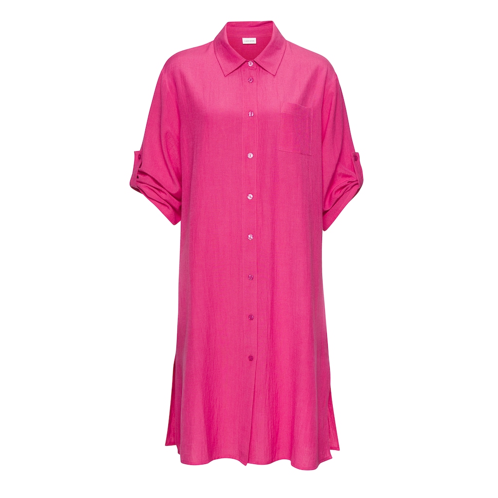 LASCANA Longbluse, aus leichter Webware mit Leinenanteil, luftiges Blusenkleid
