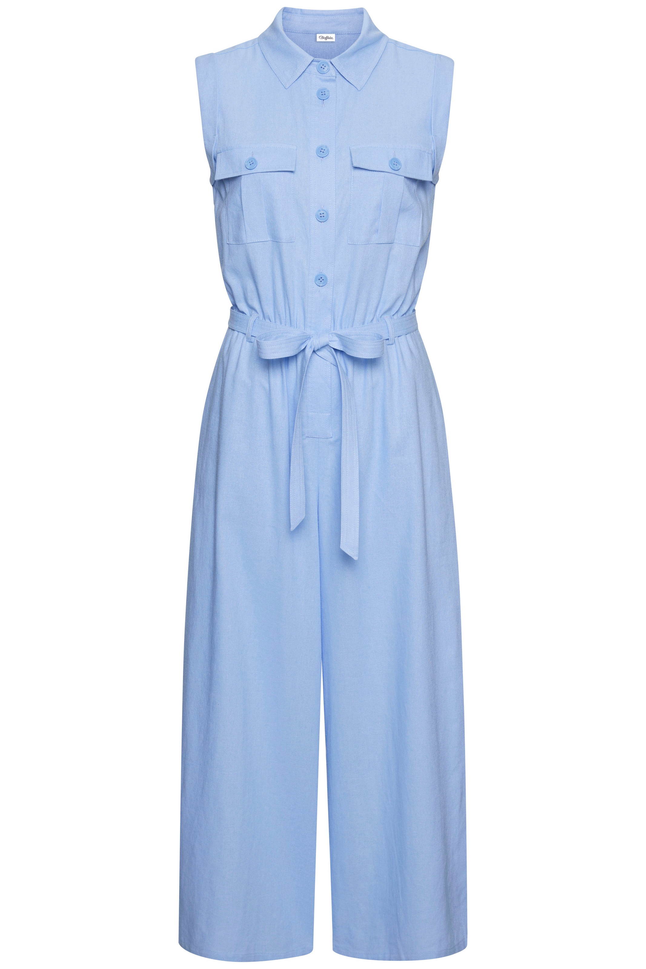Buffalo Overall, (mit Bindegürtel), aus Leinenmix, sommerlicher Jumpsuit mit Taschen