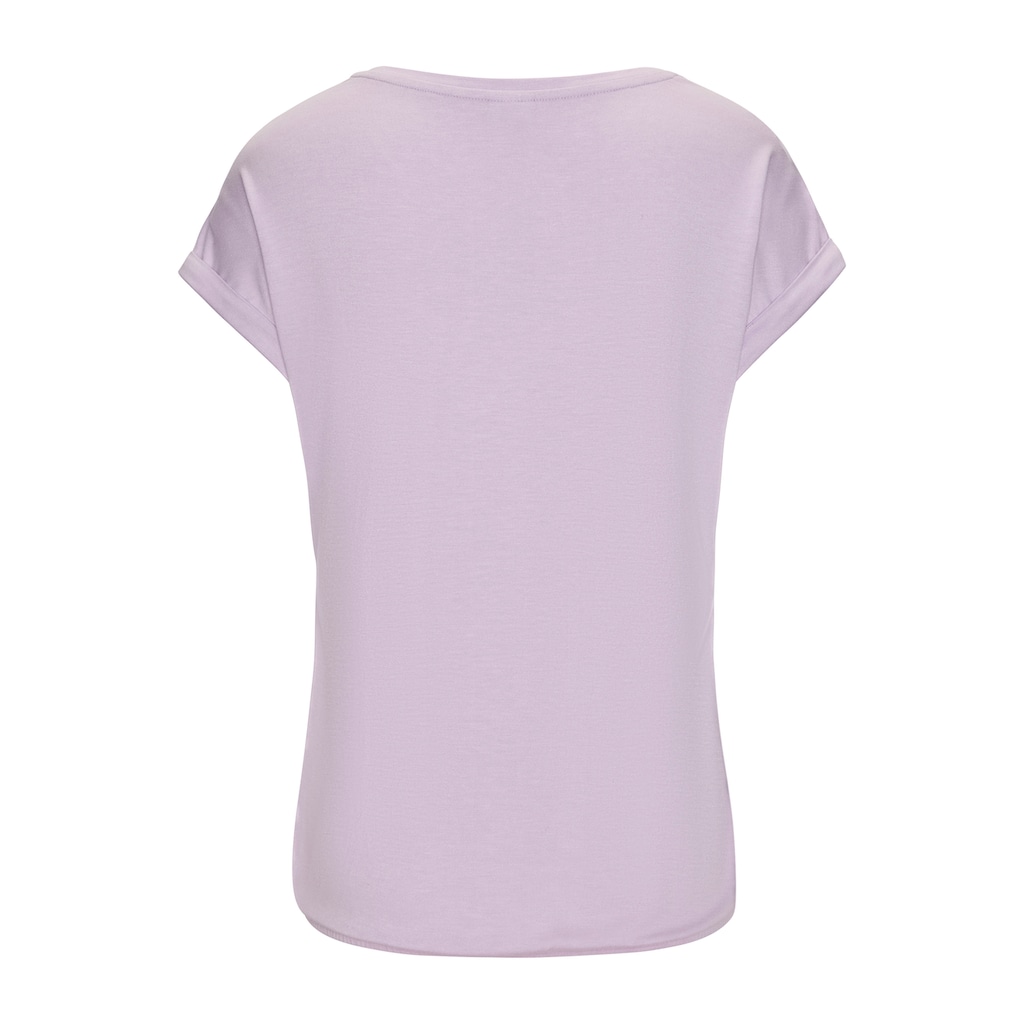 LASCANA Kurzarmshirt »mit Lascana Herz Print«, aus weichem Viskose-Stretch