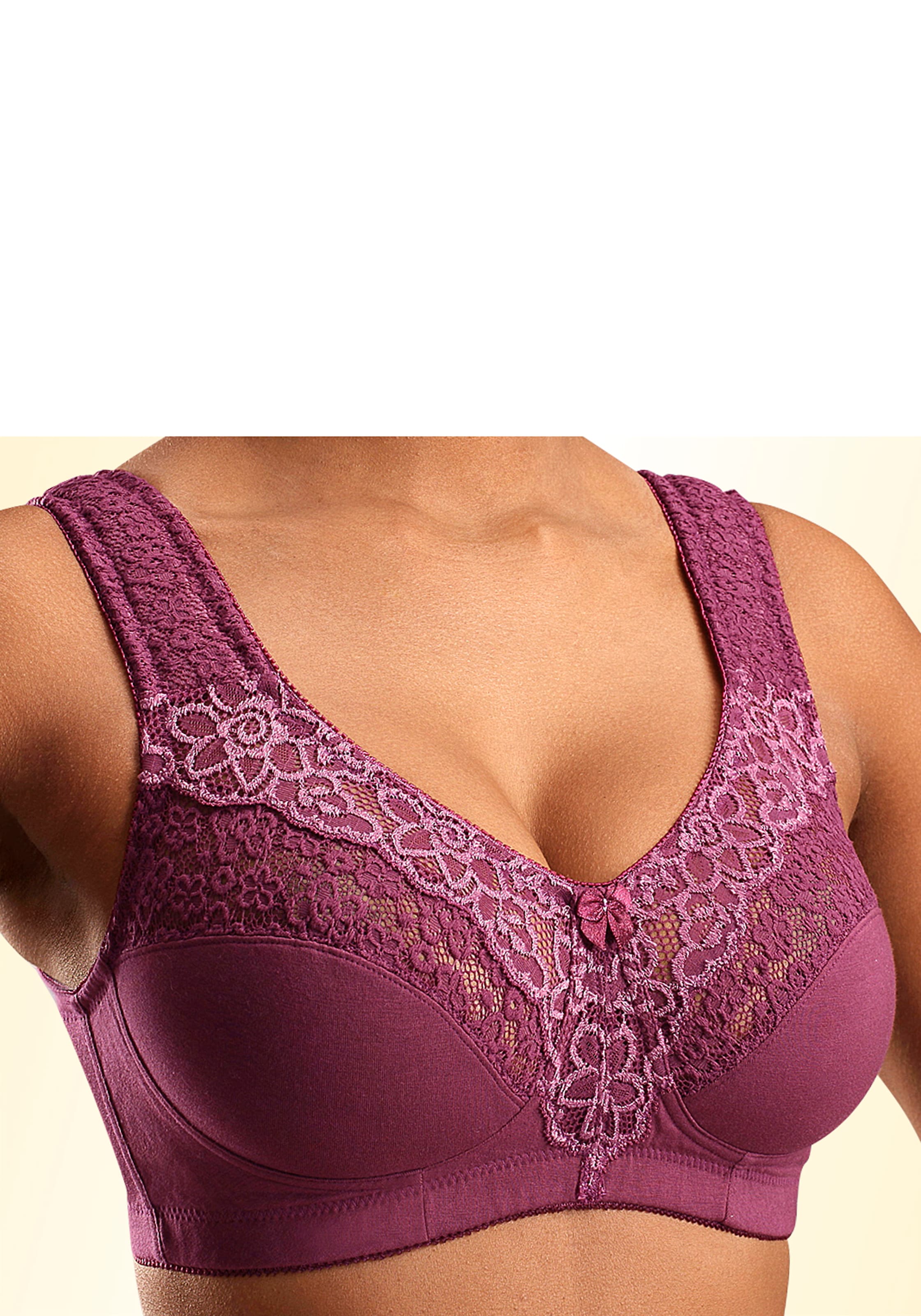 petite fleur Entlastungs-BH Packung, 2 Stück,  ohne Bügel, Baumwollqualität, Packung – ideal für grosse Grössen