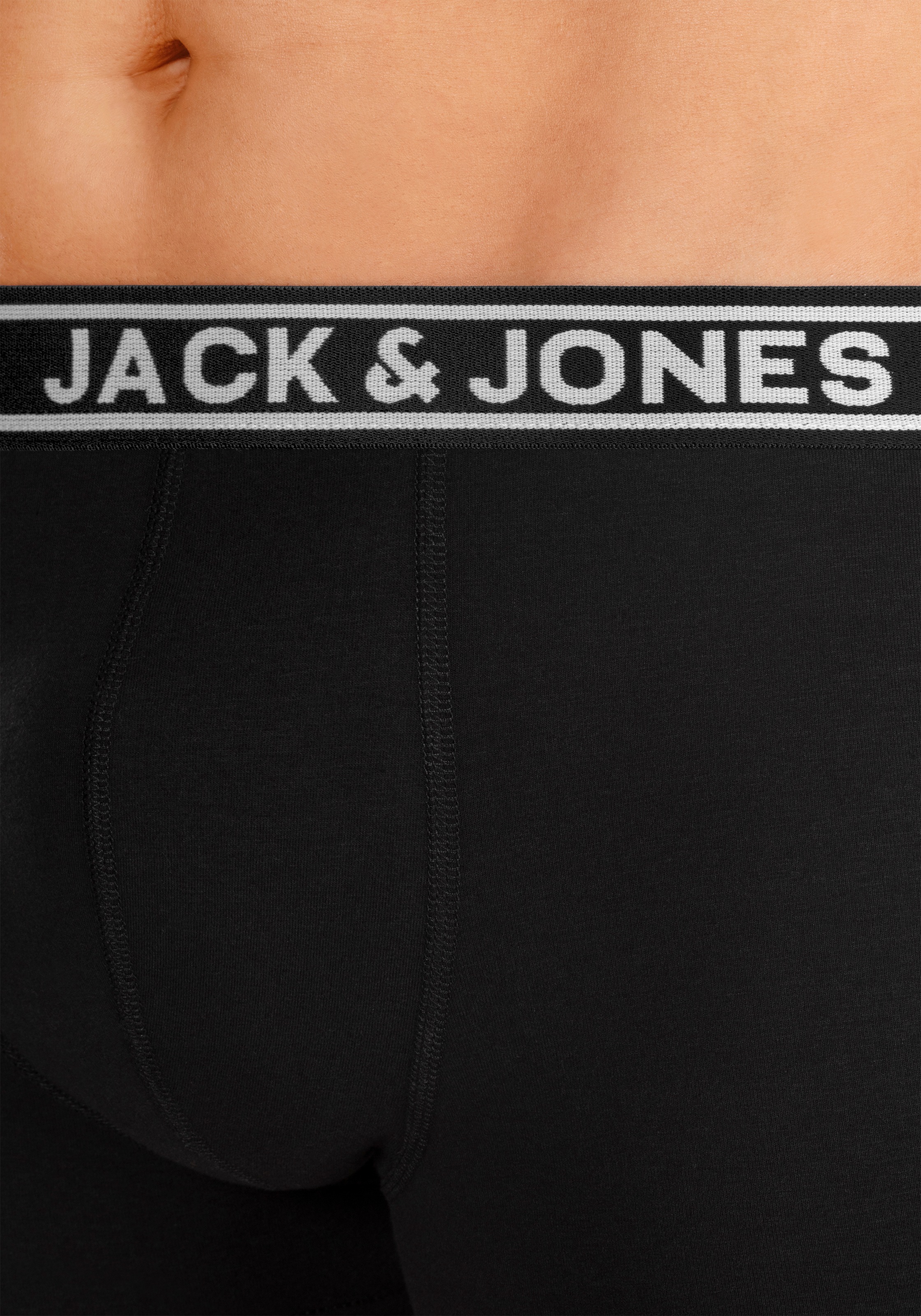 Jack & Jones Tronc »JACCRISP im 6er Pack mit Logobund und Stretchkomfort« Packung, 6 cuis unifarben mit Farbeinsatz, modisch, eng anliegend, Baumwollmischung