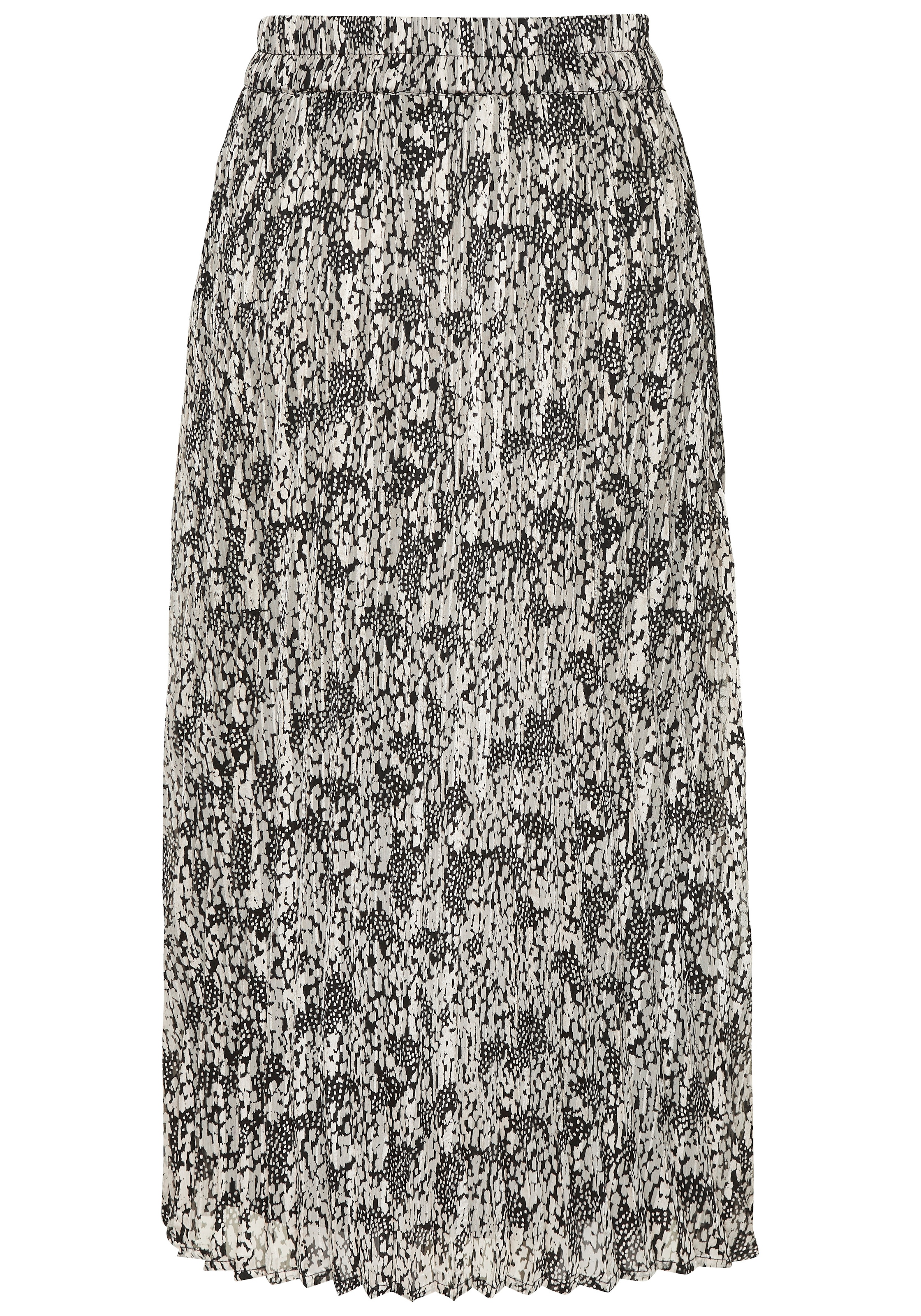 LASCANA Plisseerock , aus leichter Chiffonware, Midirock mit Alloverprint, sommerlich