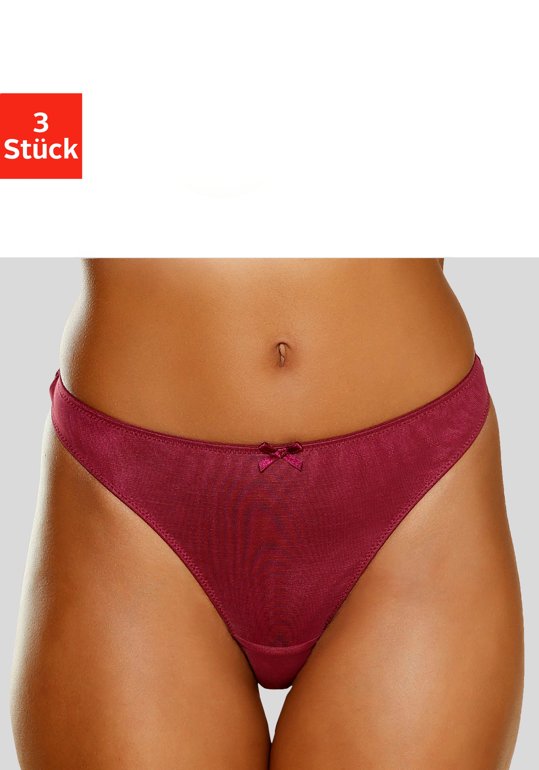 petite fleur String 3 Stk. mit Spitze hinten