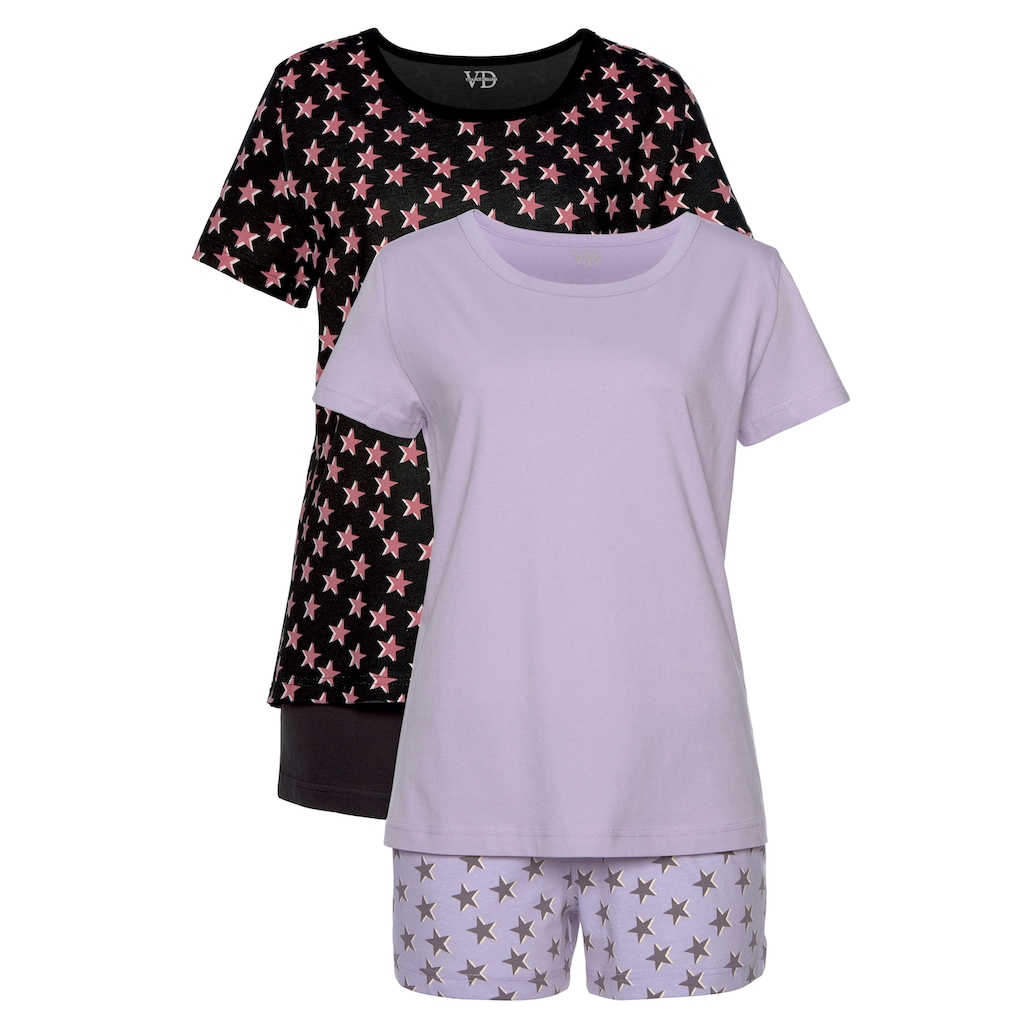 Vivance Dreams Shorty, (4 tlg., 2 Stück), mit Sternedruck