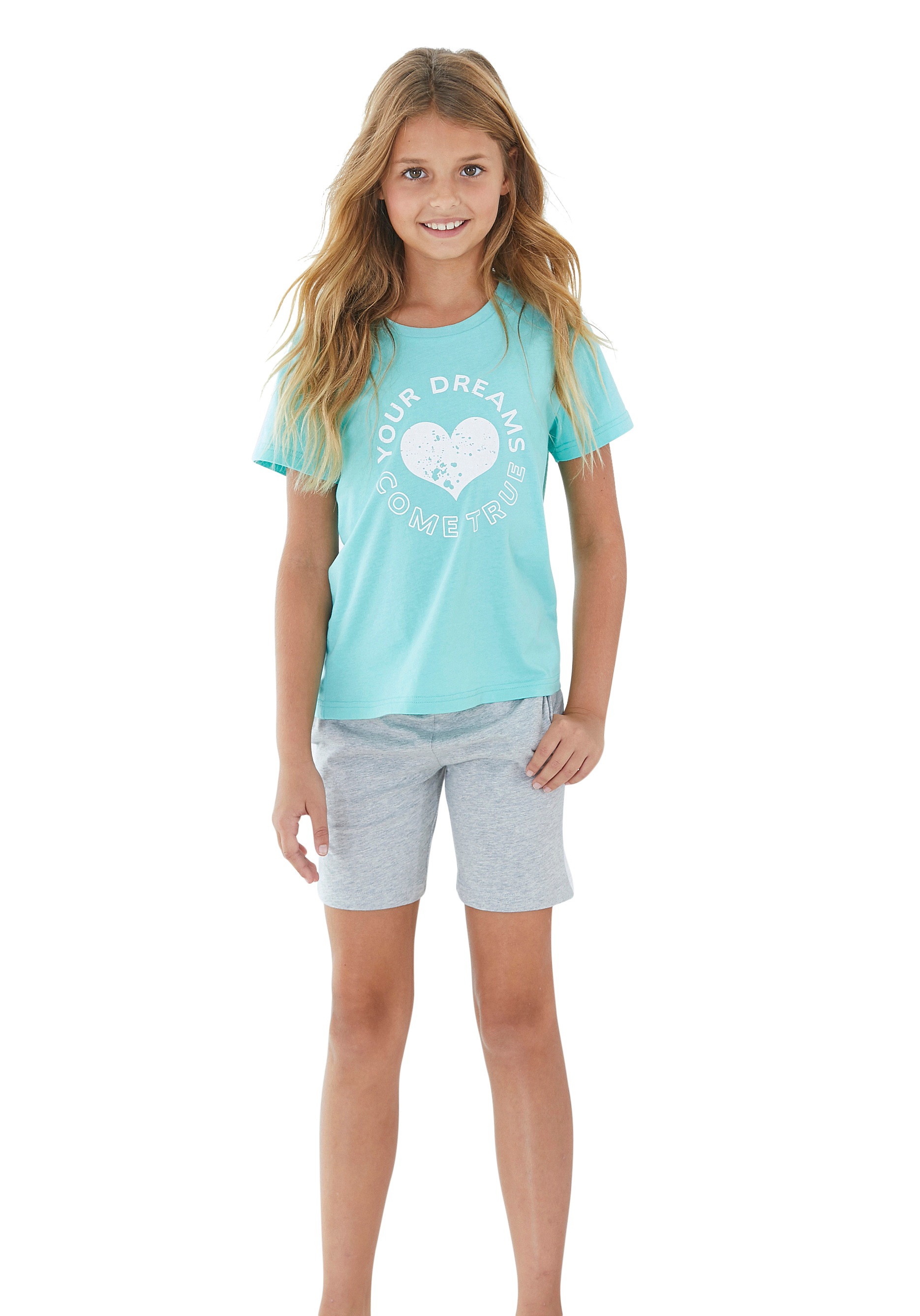 Buffalo Pyjama 1 Stück, 2 tlg. Schlafanzug mit Herz Print vorn