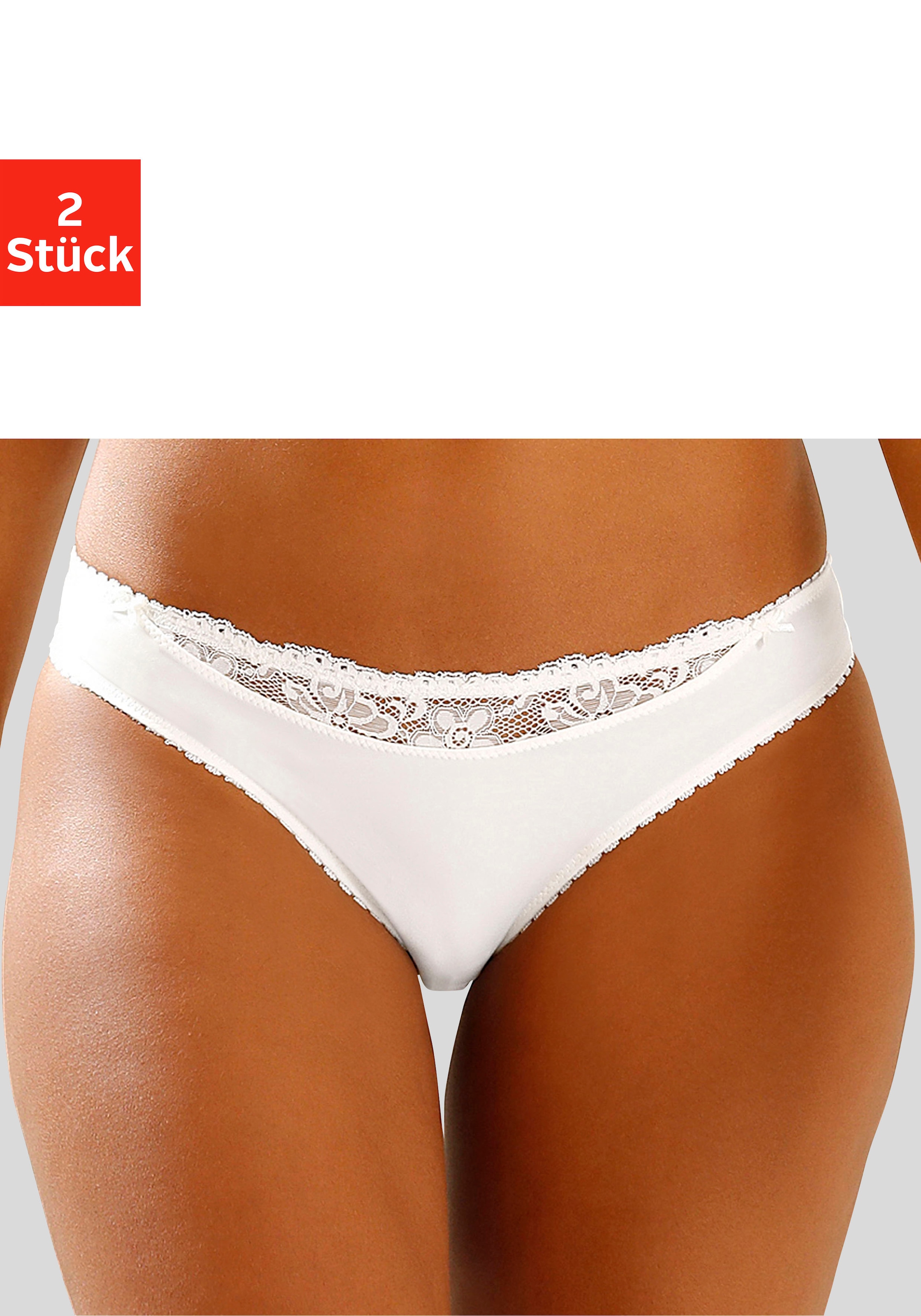 Nuance Slip 2 Stk. mit Spitzeneinsatz vorne