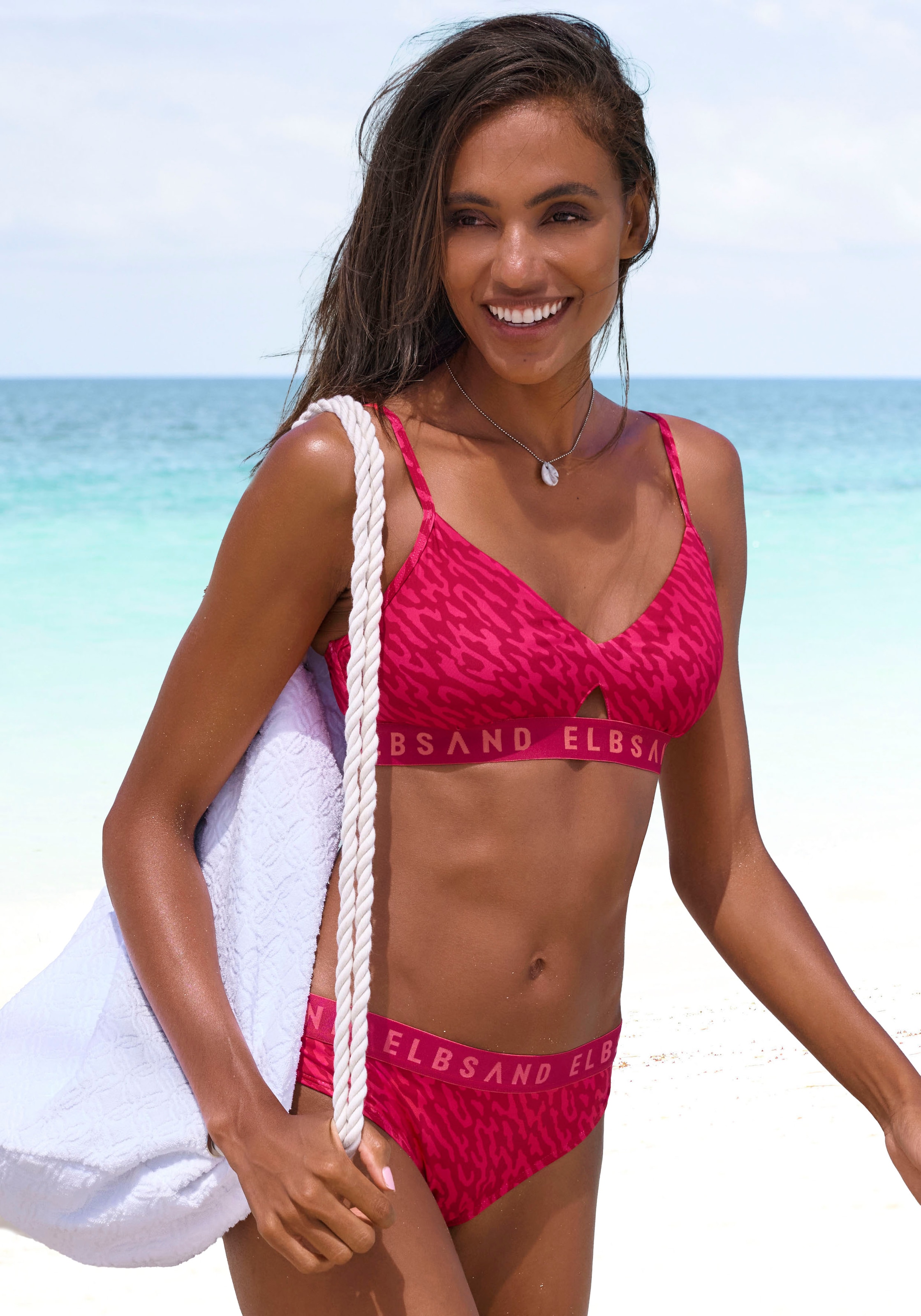 Elbsand Bustier-Bikini mit Markenschriftzug