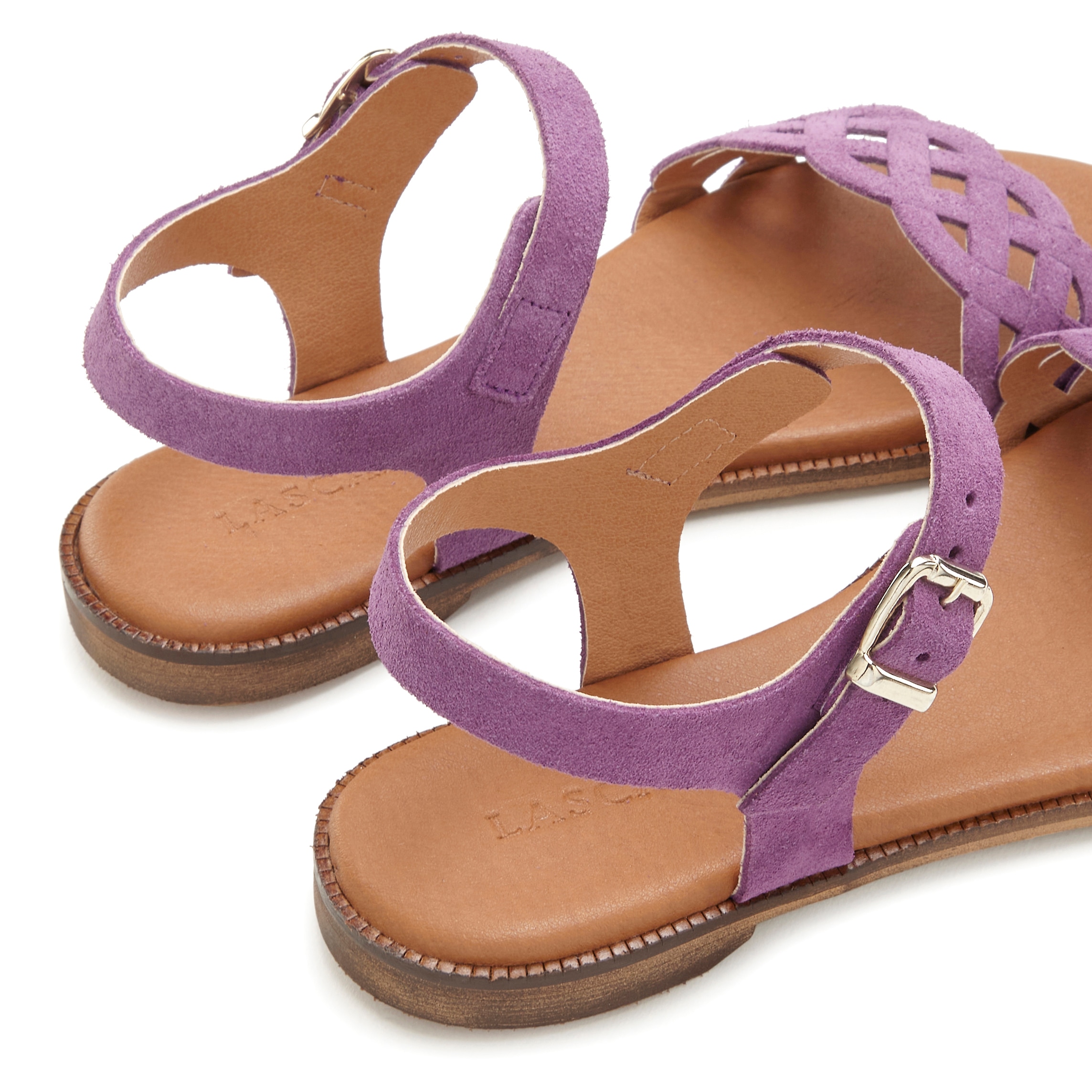 LASCANA Sandale »Sommerschuh«, Sandalette, Sommerschuh aus Leder mit Cut-Outs und weicher Innensohle