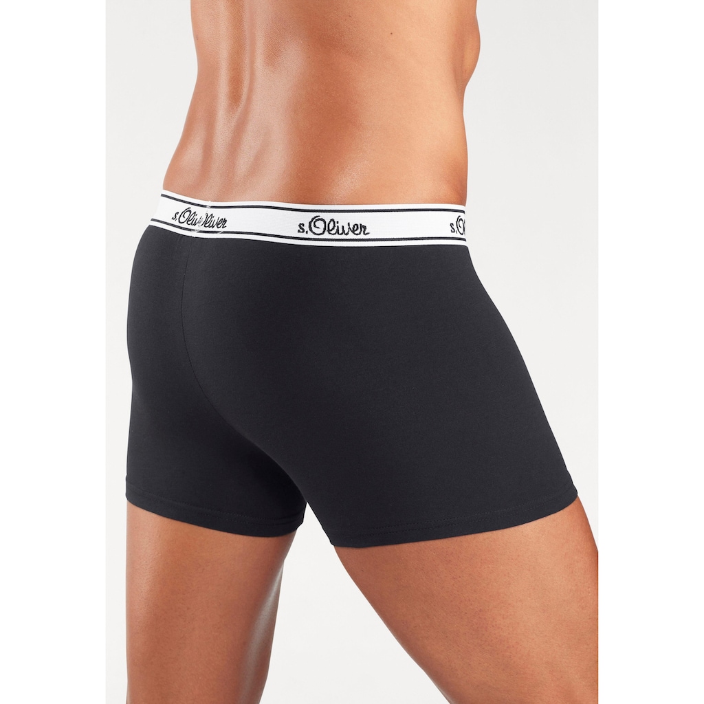 s.Oliver Boxer »Boxershorts für Herren«, (Packung, 3 St.), mit weissem Webbund