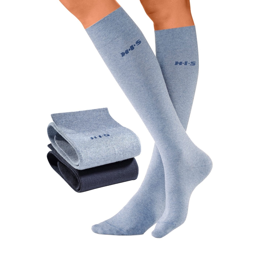 H.I.S Kniestrümpfe, (Packung, 2 Paar), mit Komfortbündchen