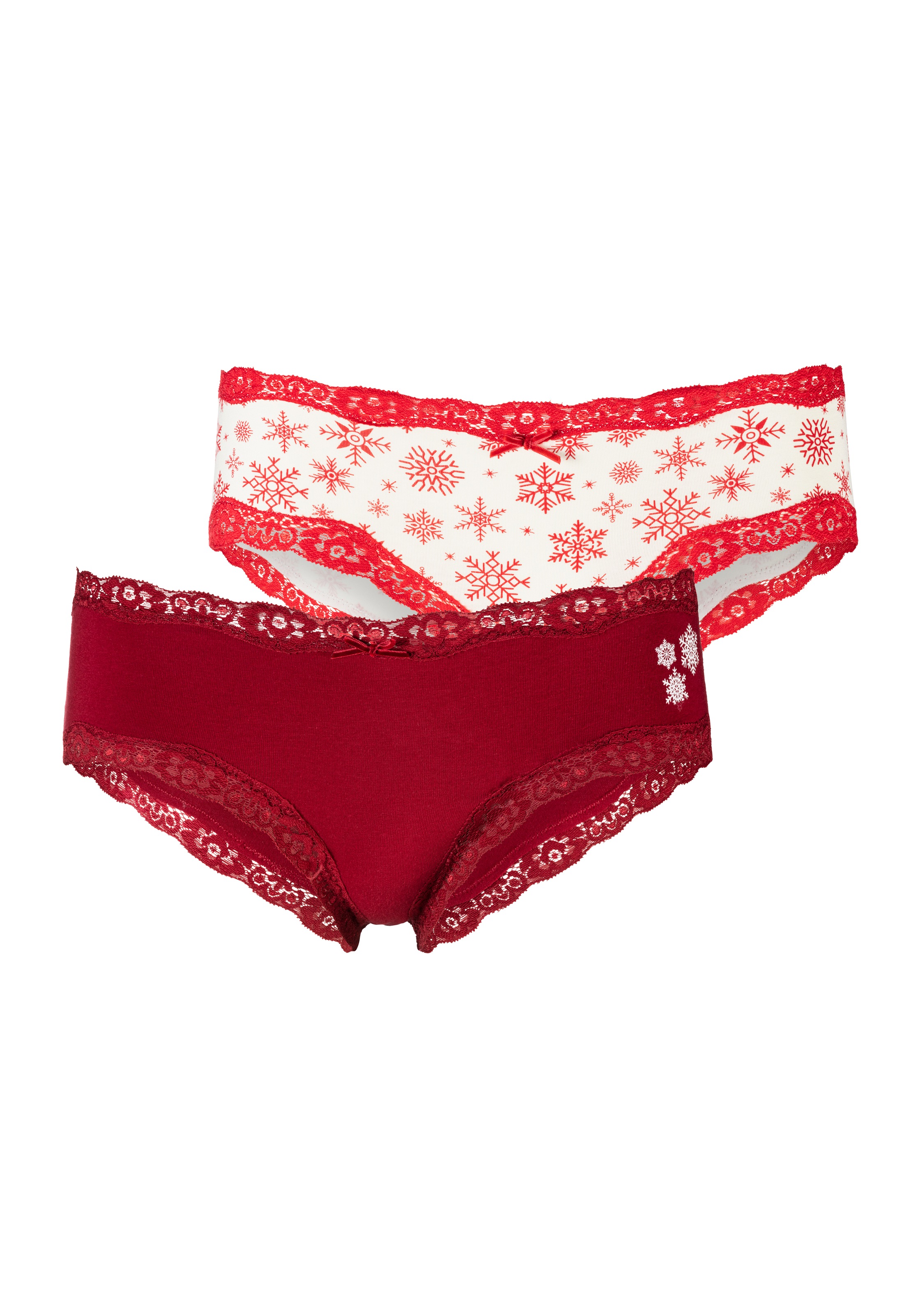 LASCANA Hipster Packung, 2 Stk. mit floraler Spitze