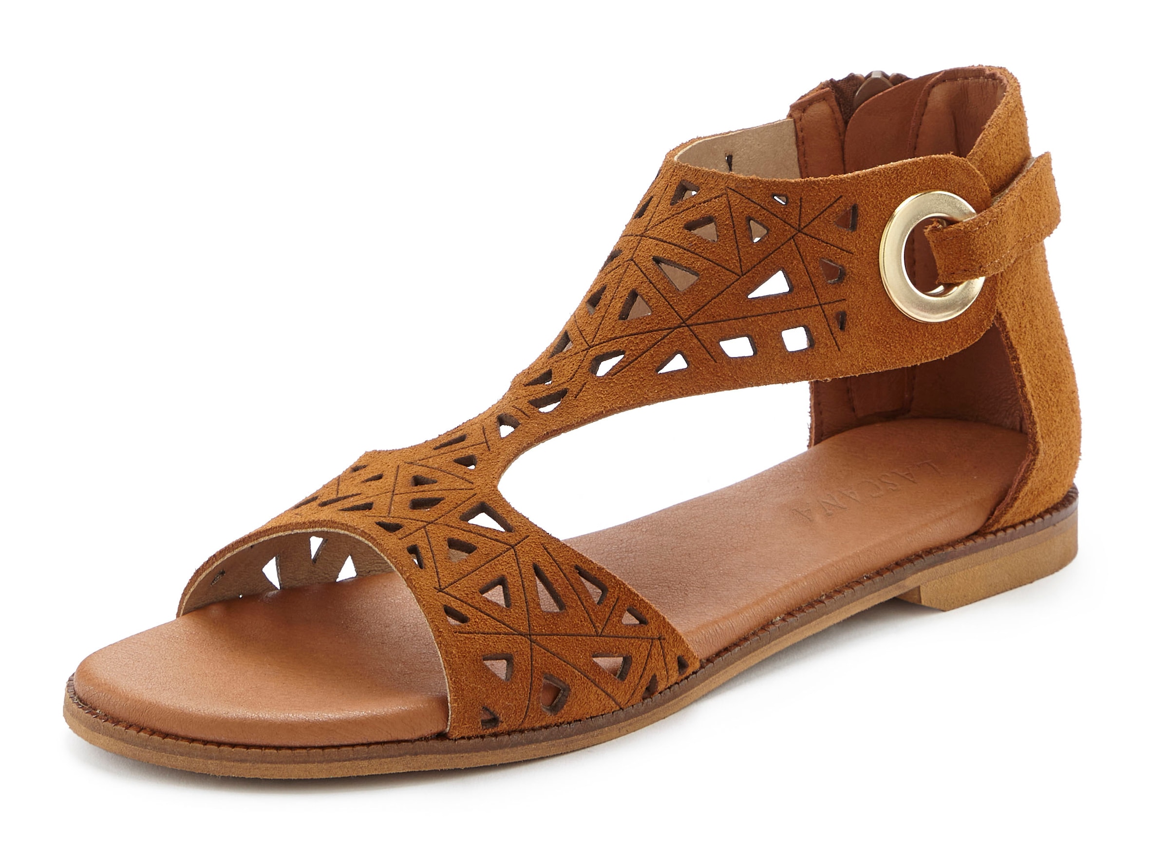 LASCANA Sandale »Sommerschuh«, Sandalette, Sommerschuh aus hochwertigem Leder mit Cut-Outs