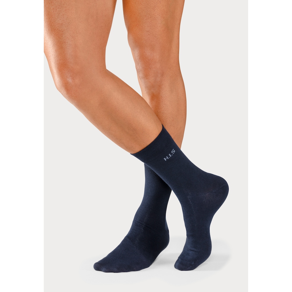 H.I.S Socken, (Packung, 4 Paar), mit druckfreiem Bündchen
