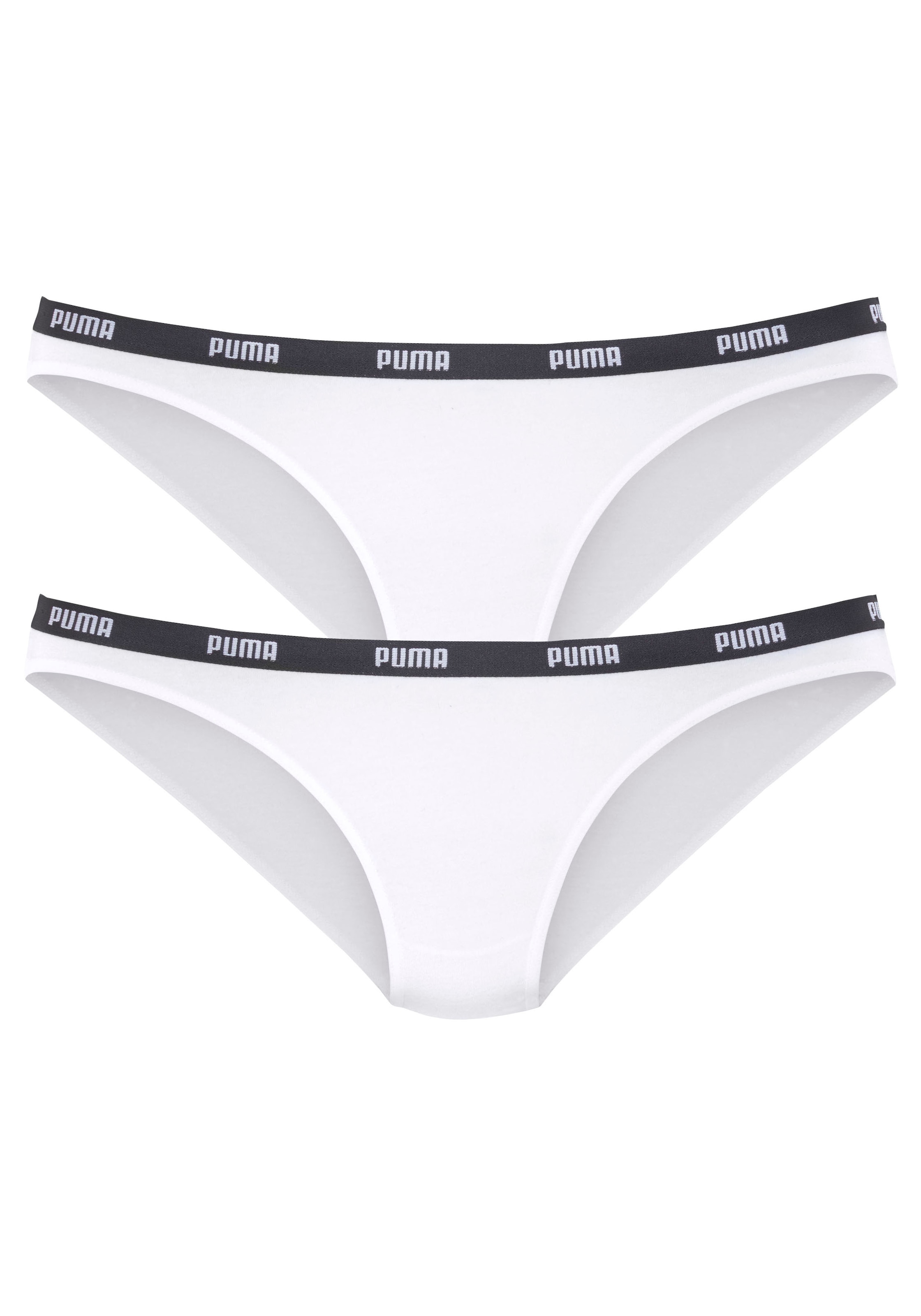 PUMA Bikinislip »Iconic« Packung, 2er-Pack,  mit schmalem Logo-Webbündchen