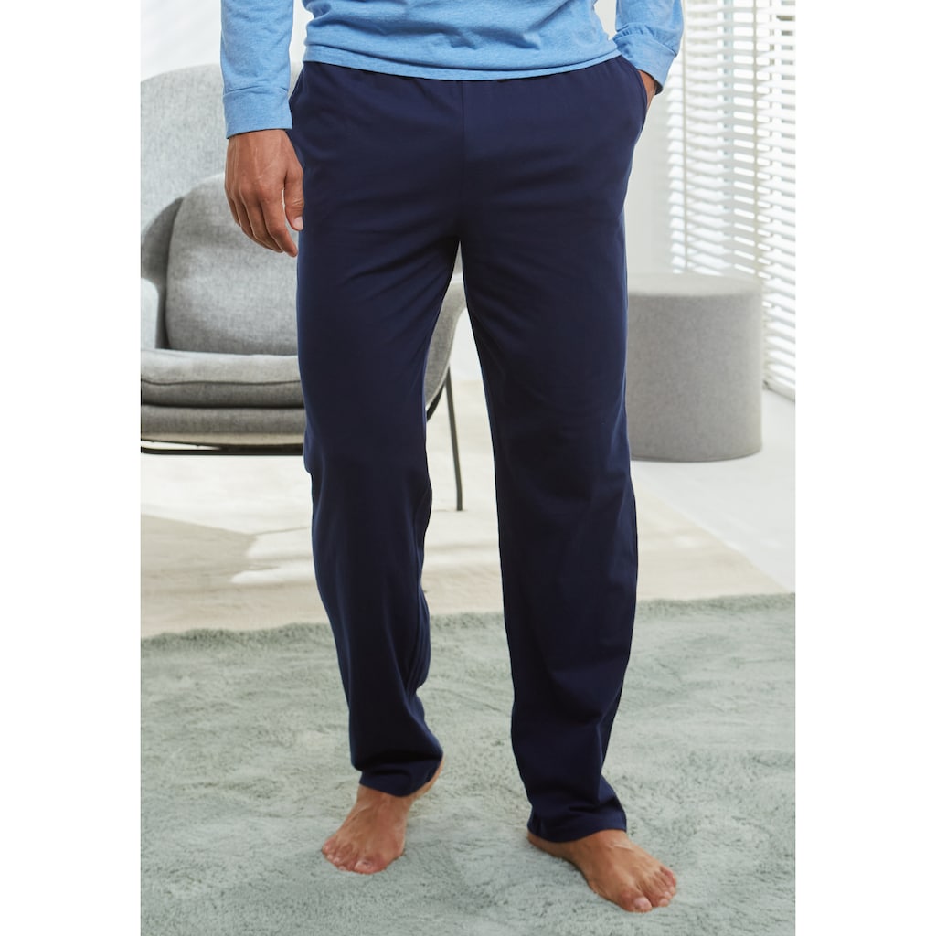 AUTHENTIC LE JOGGER Pyjama »Schlafanzug für Herren«, (2 tlg., 1 Stück), mit Knopfleiste