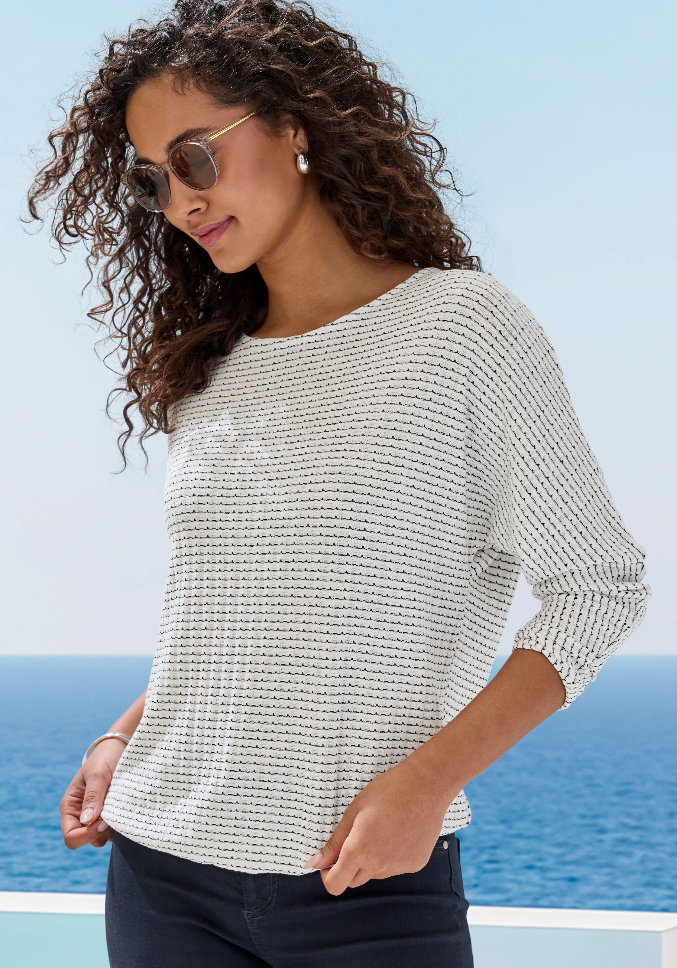 Vivance Langarmshirt »aus sommerlicher Strickqualität« Set,  mit Gummizug im Bund