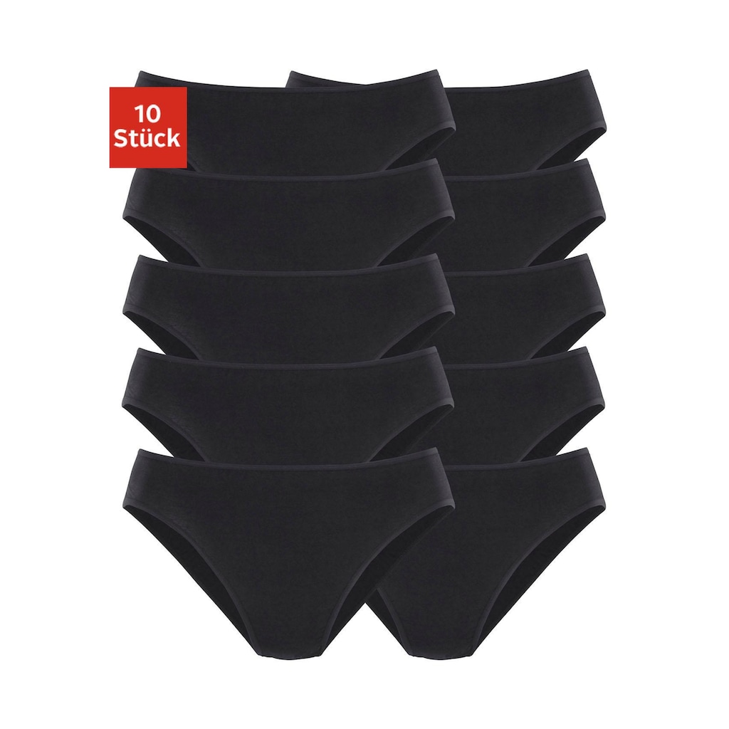 petite fleur Bikinislip, (10er-Pack), aus elastischer Baumwolle