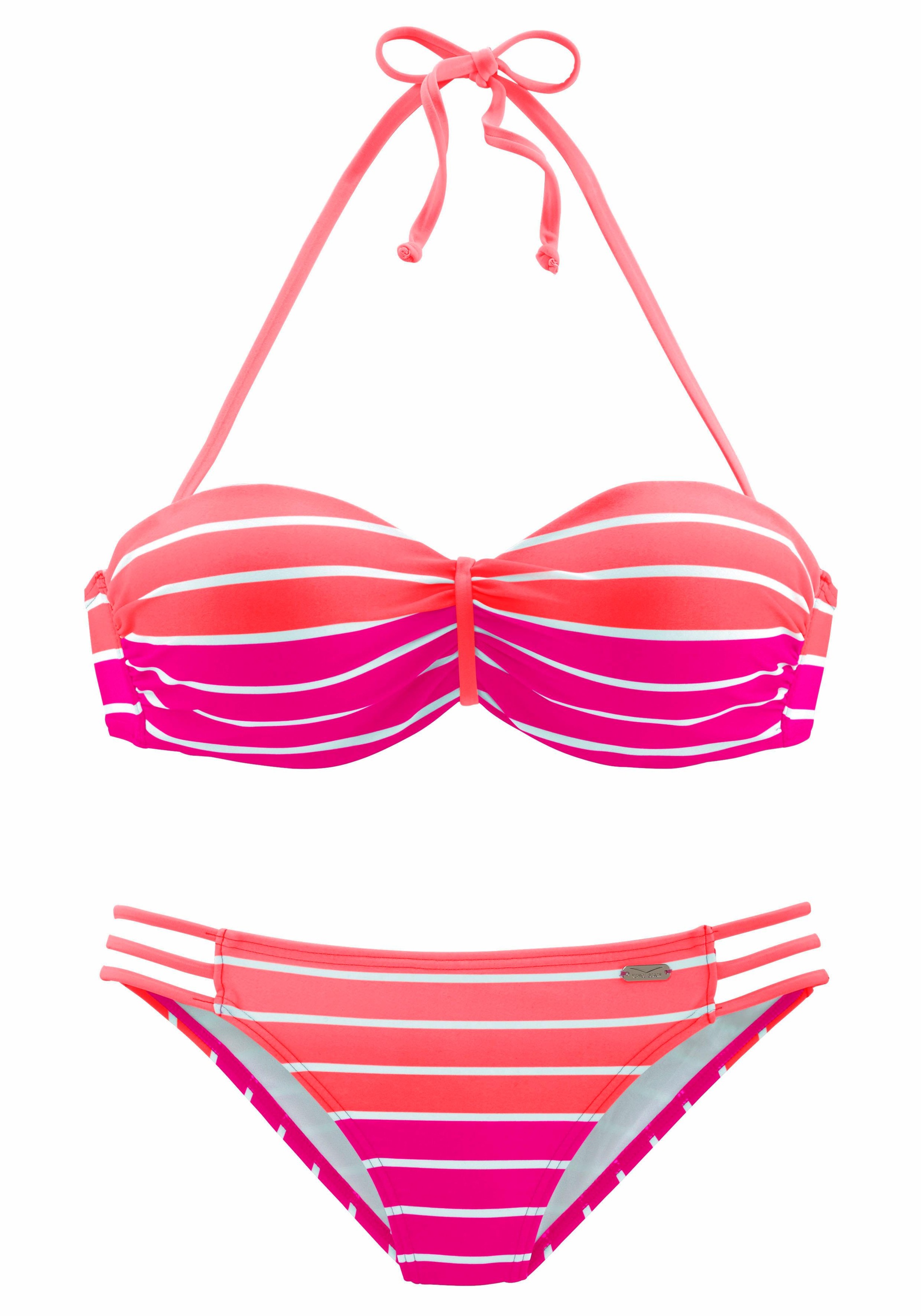 Venice Beach Bügel-Bandeau-Bikini im trendigen Streifen-Look