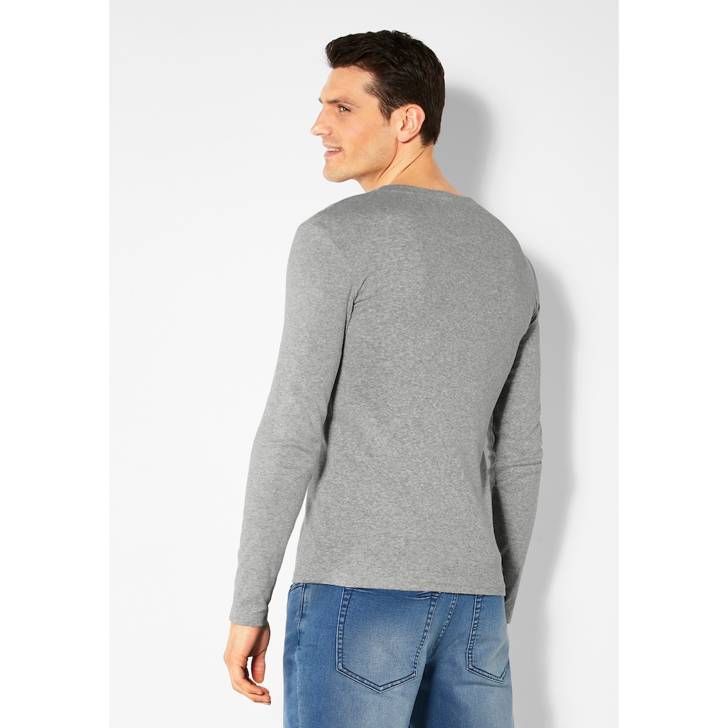 H.I.S Langarmshirt, mit aufwendiger Knopfleiste